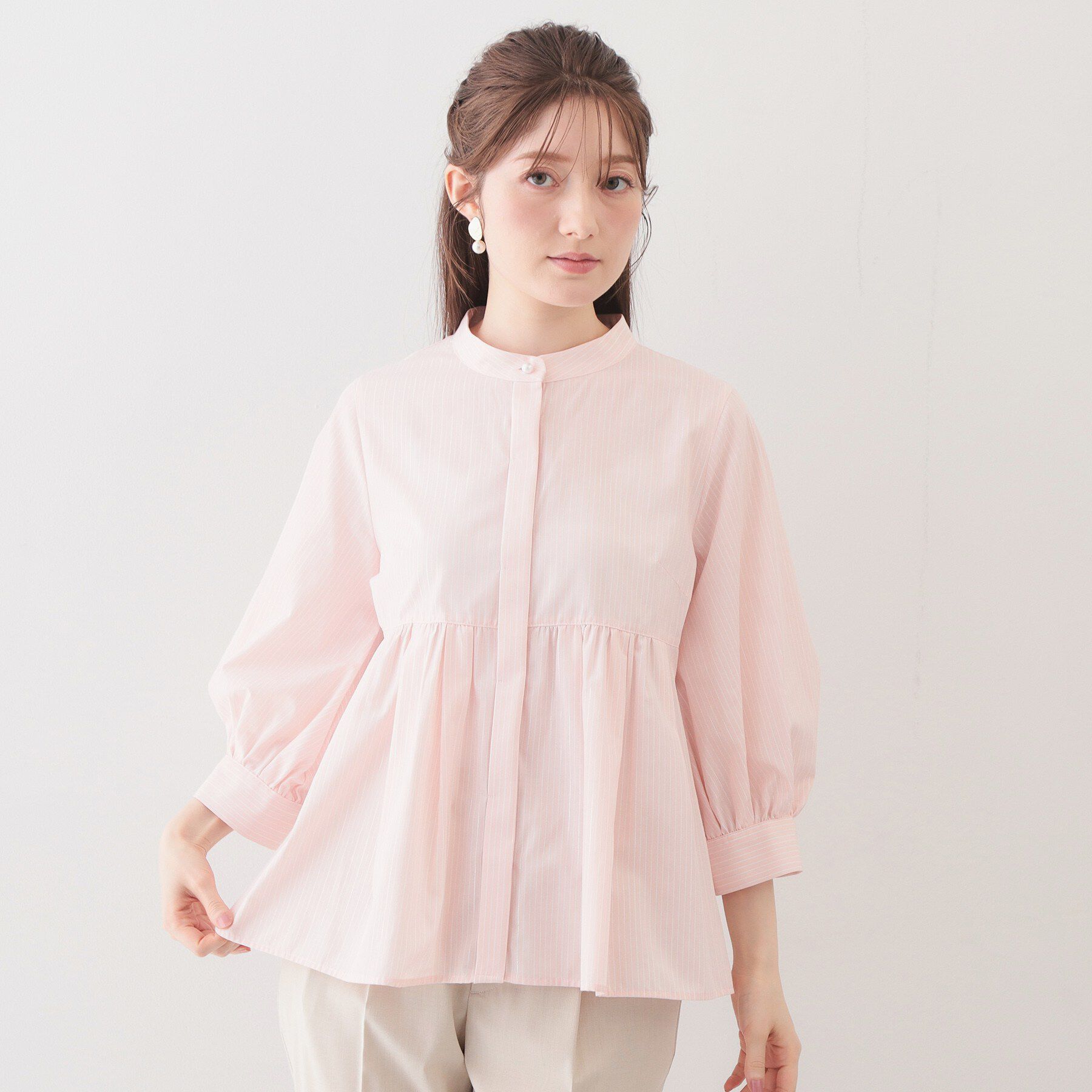 index「2WAYペプラムブラウス/ボウタイ取り外し可【洗濯機OK/イージーアイロン/防シワ】《XS～LL/8」|シャツ・ブラウス|