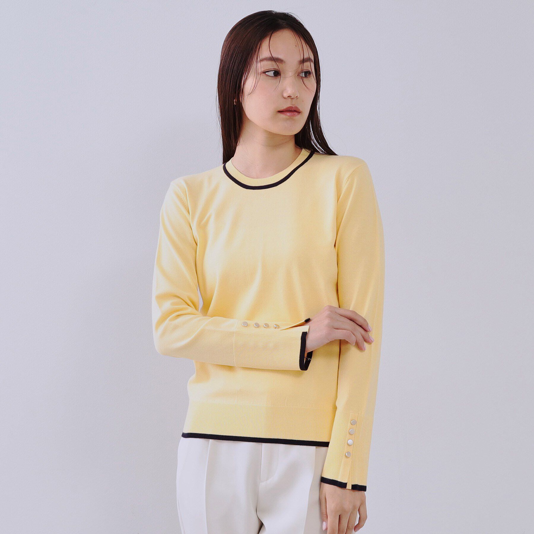 OPAQUE.CLIP「配色ラインニット/アンサンブル対応【洗濯機洗い可】」|ニット・セーター|