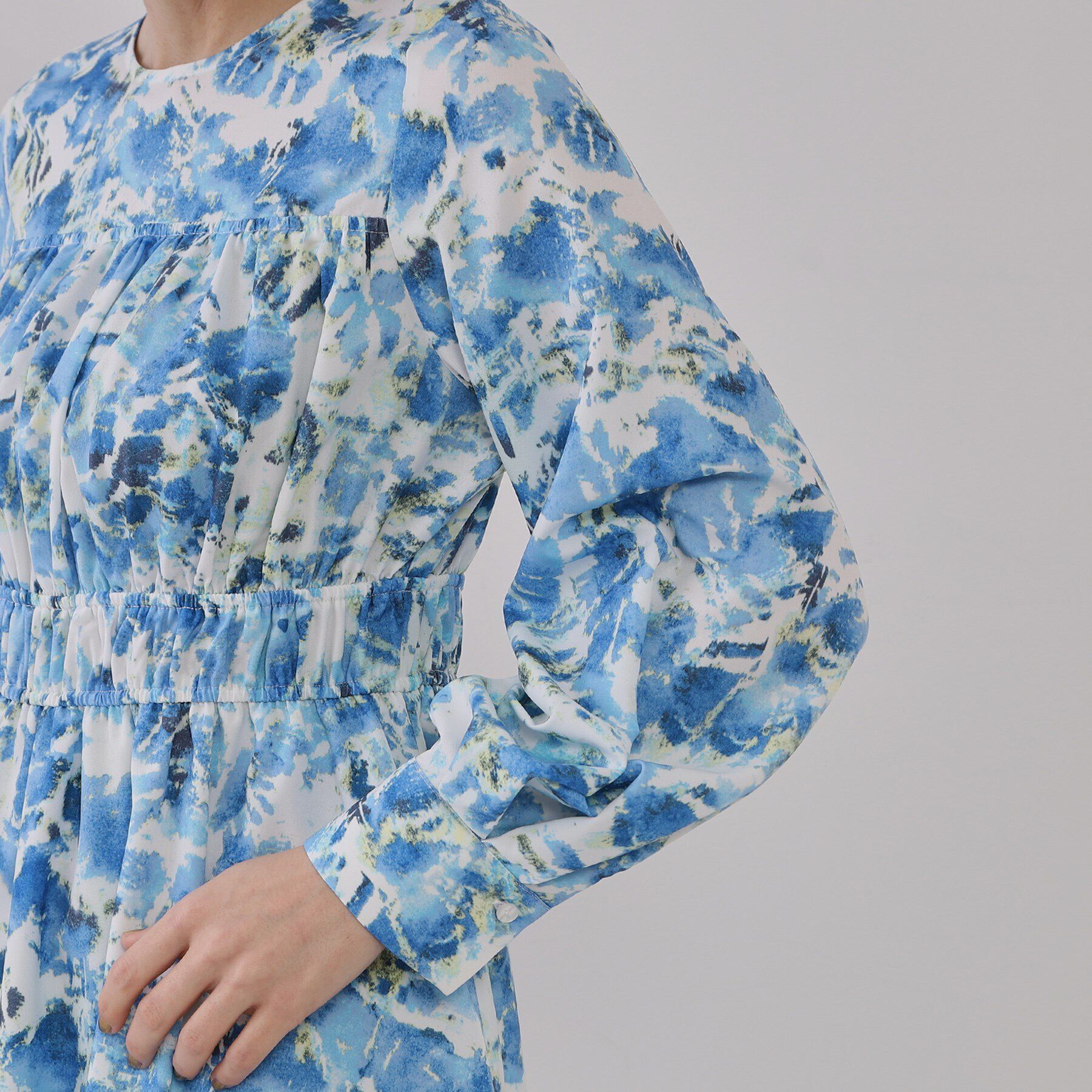 OPAQUE.CLIP「ぼかしフラワープリントワンピース【洗濯機洗い可】」|ワンピース|