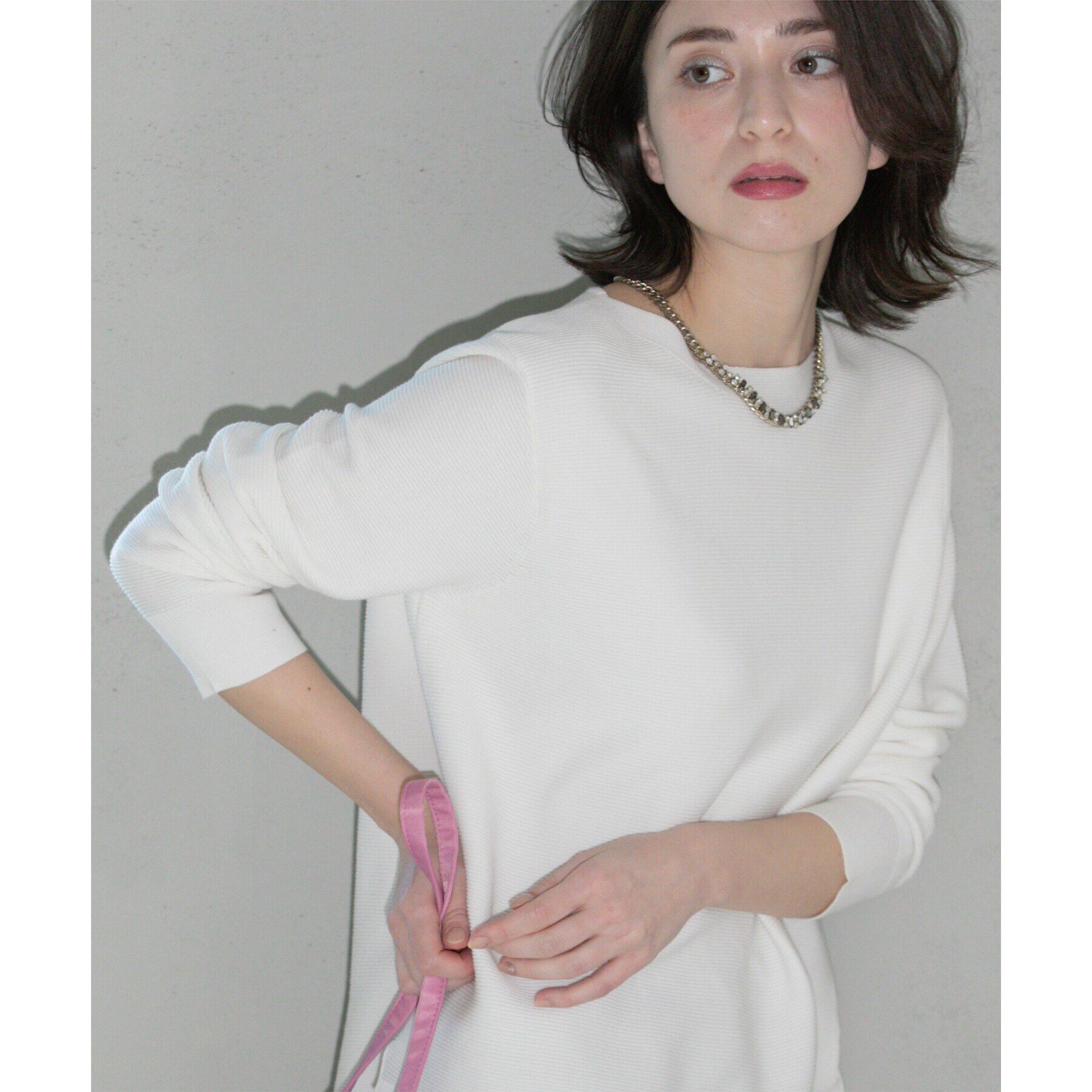 OPAQUE.CLIP「ボートネックニット/オーガニックコットン混【UV/洗濯機洗い可】」|ニット・セーター|