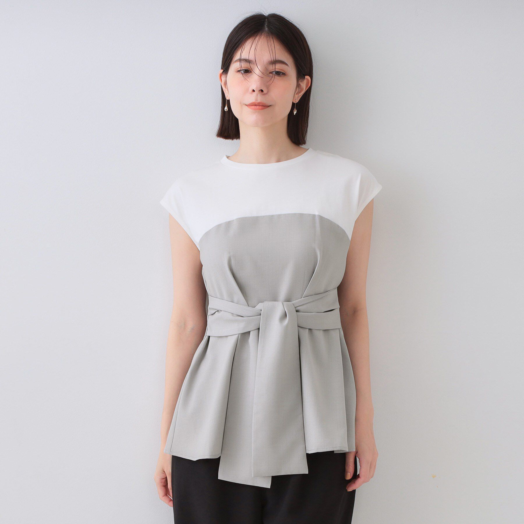 OPAQUE.CLIP「ビスチェドッキングカットソー【洗濯機洗い可】」|Tシャツ・カットソー|