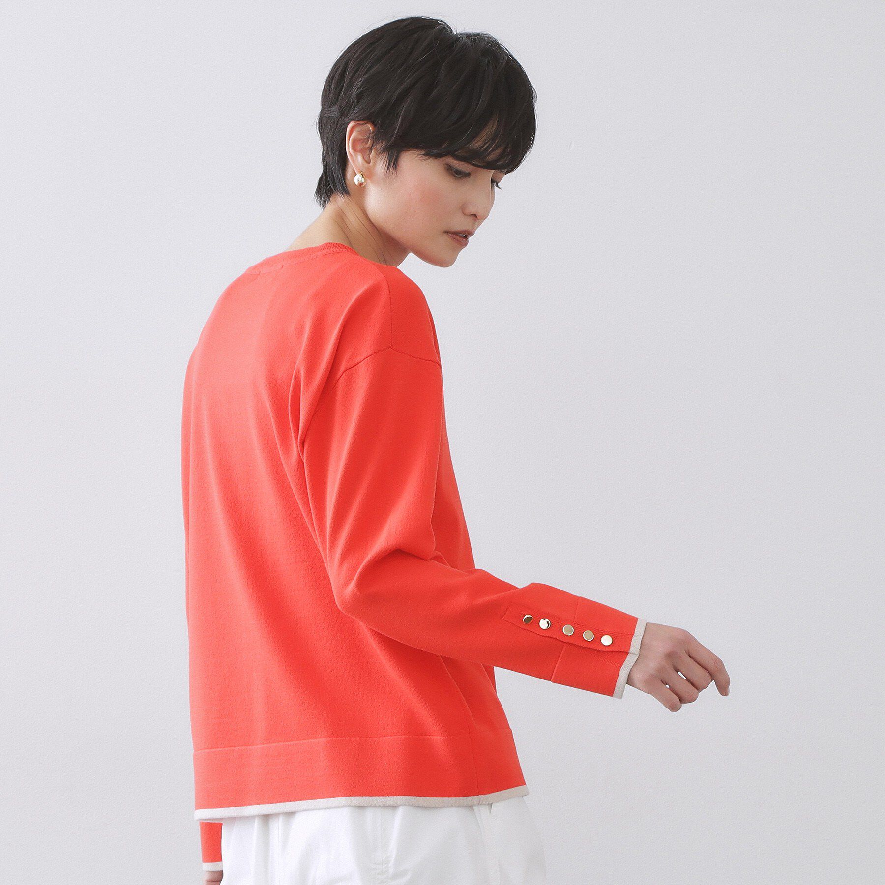 OPAQUE.CLIP「金ボタン使いリラクシーニット【洗濯機OK】」|ニット・セーター|