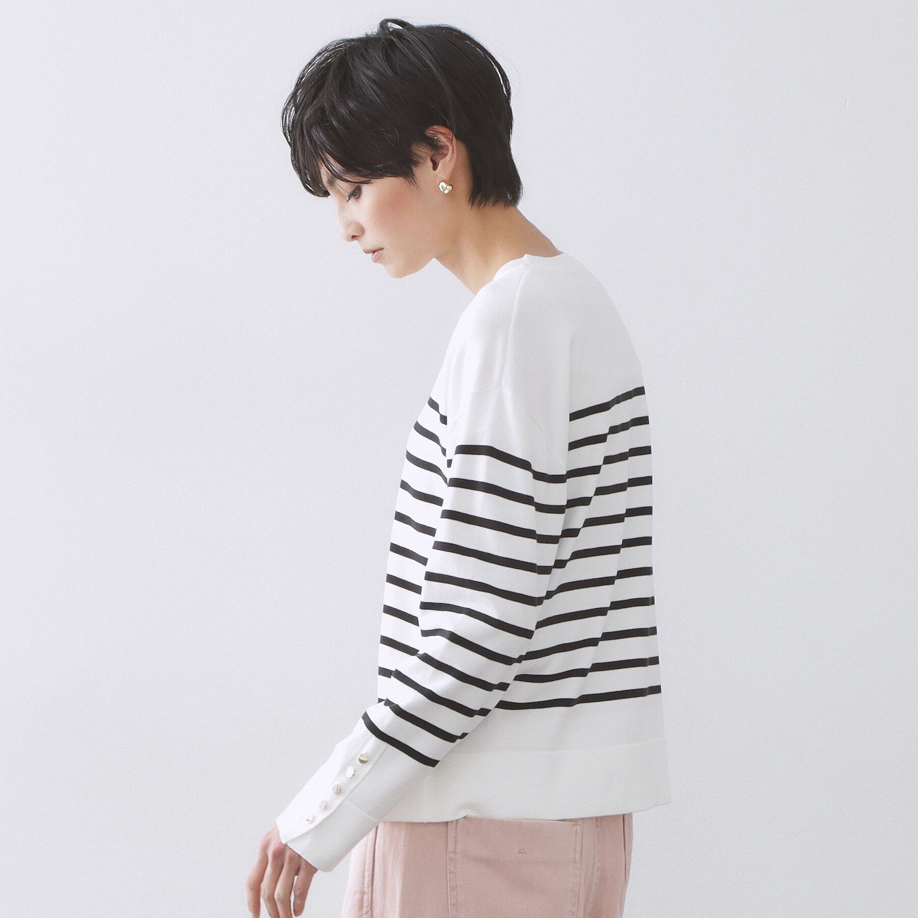 OPAQUE.CLIP「金ボタン使いリラクシーニット【洗濯機OK】」|ニット・セーター|