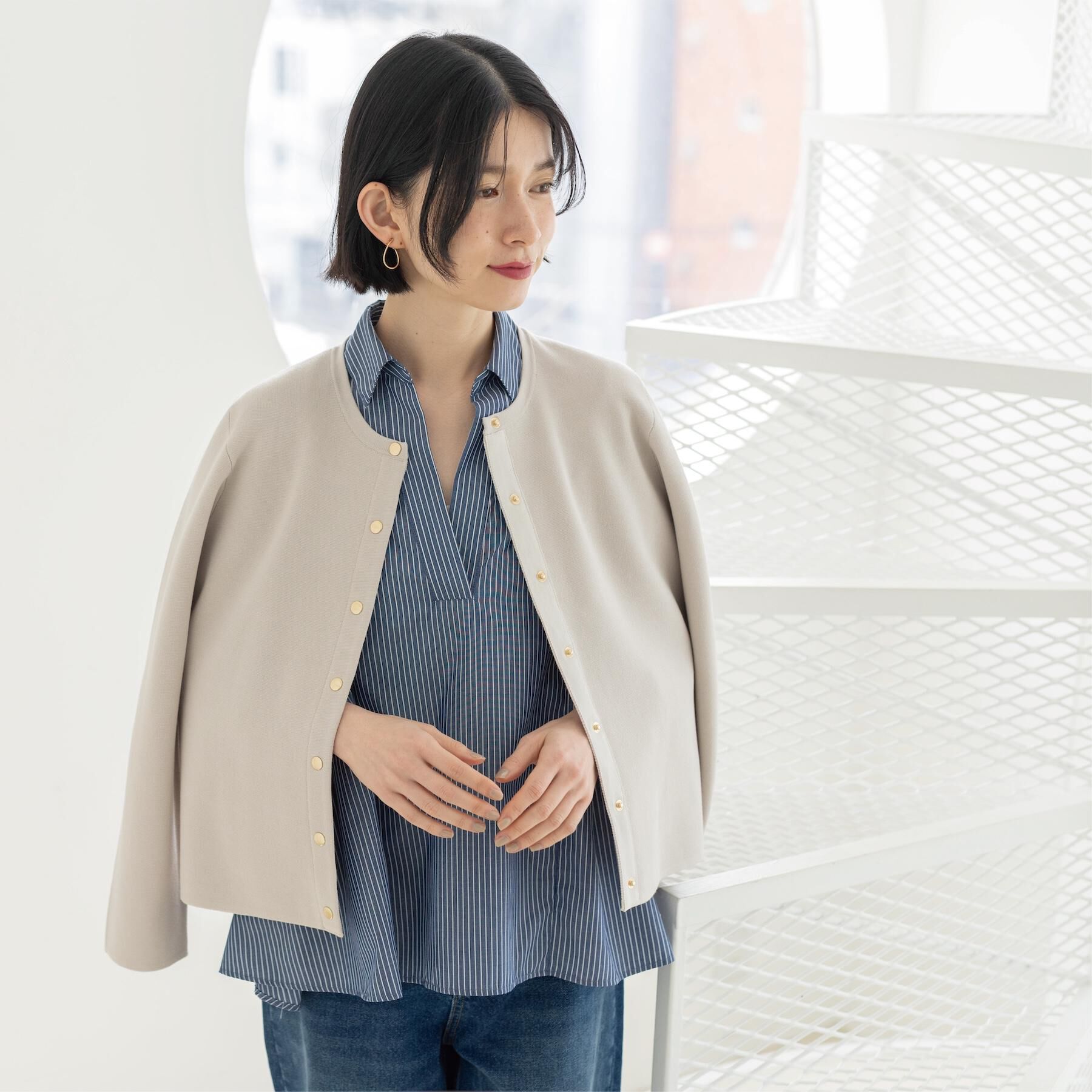 OPAQUE.CLIP「スナップボタンニットカーディガン【洗濯機OK/抗ピル】」|カーディガン|