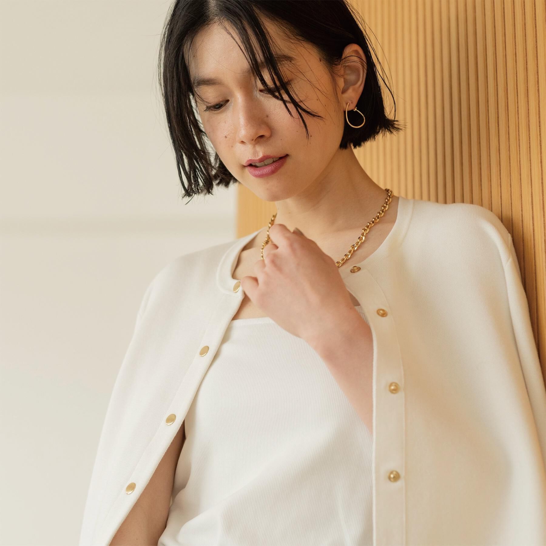 OPAQUE.CLIP「スナップボタンニットカーディガン【洗濯機OK/抗ピル】」|カーディガン|