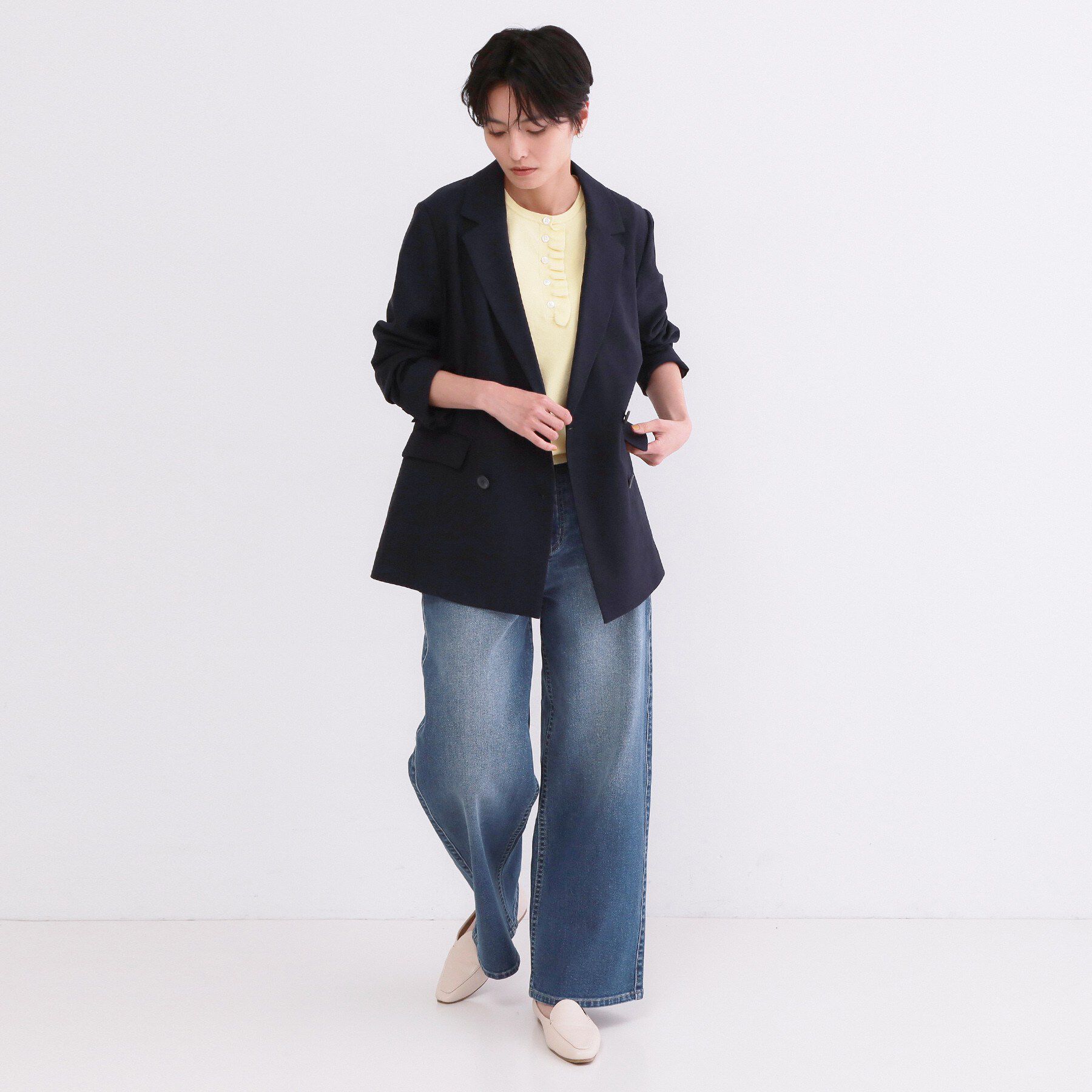 OPAQUE.CLIP「ダブルブレストジャケット【洗える/UVケア/防シワ加工/接触冷感】」|テーラードジャケット|