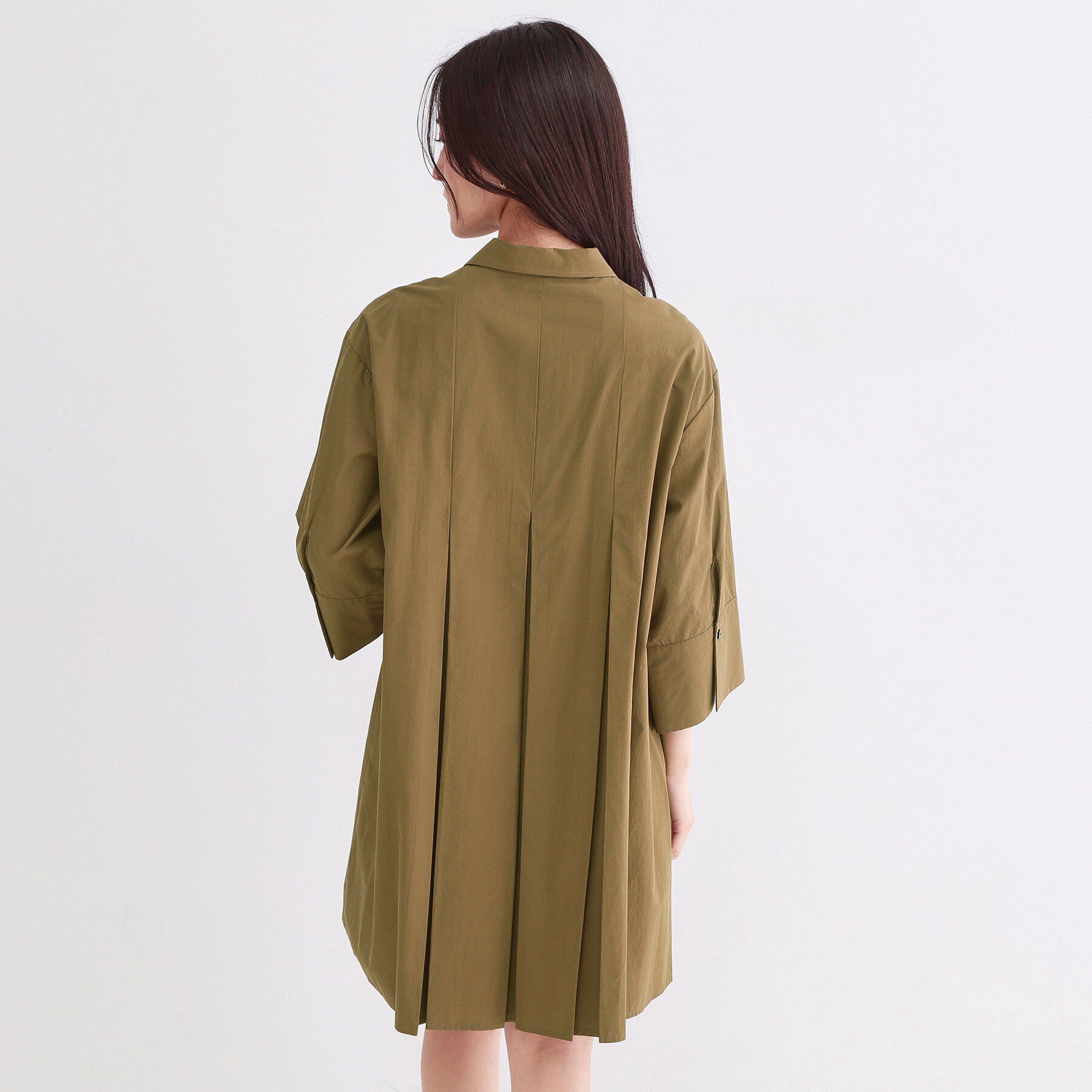 OPAQUE.CLIP「プリーツミニシャツワンピース【洗濯機OK】」|ワンピース|