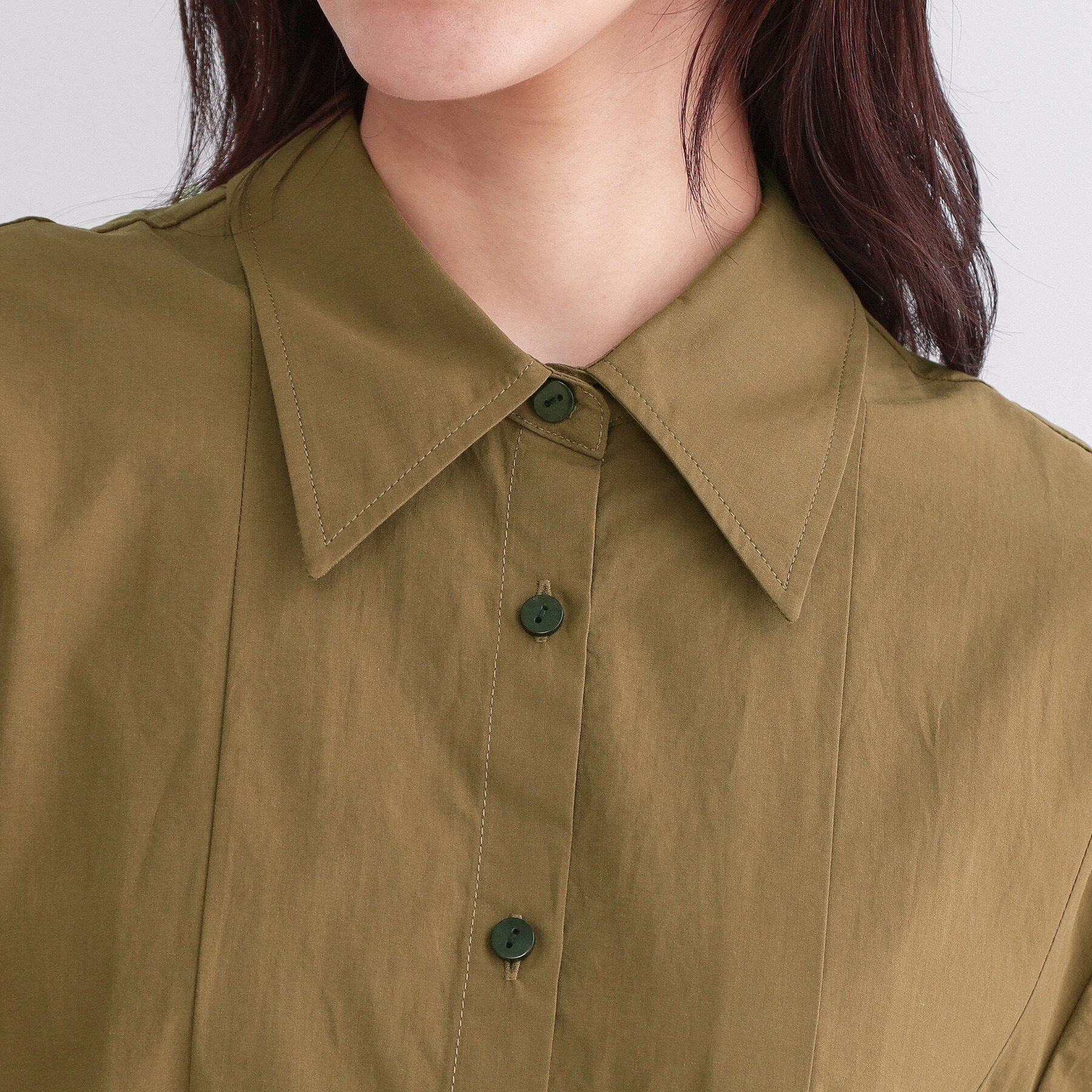 OPAQUE.CLIP「プリーツミニシャツワンピース【洗濯機OK】」|ワンピース|