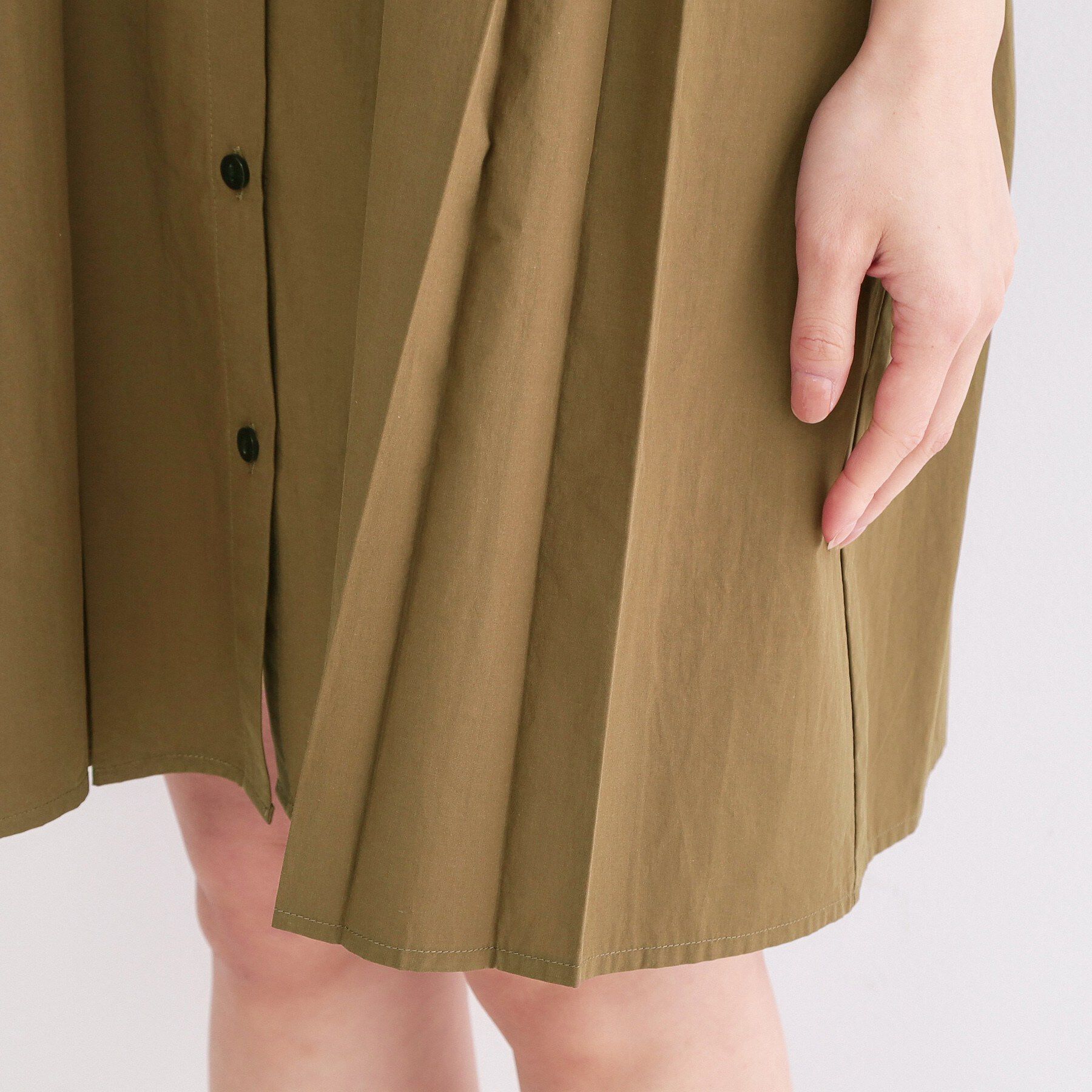 OPAQUE.CLIP「プリーツミニシャツワンピース【洗濯機OK】」|ワンピース|