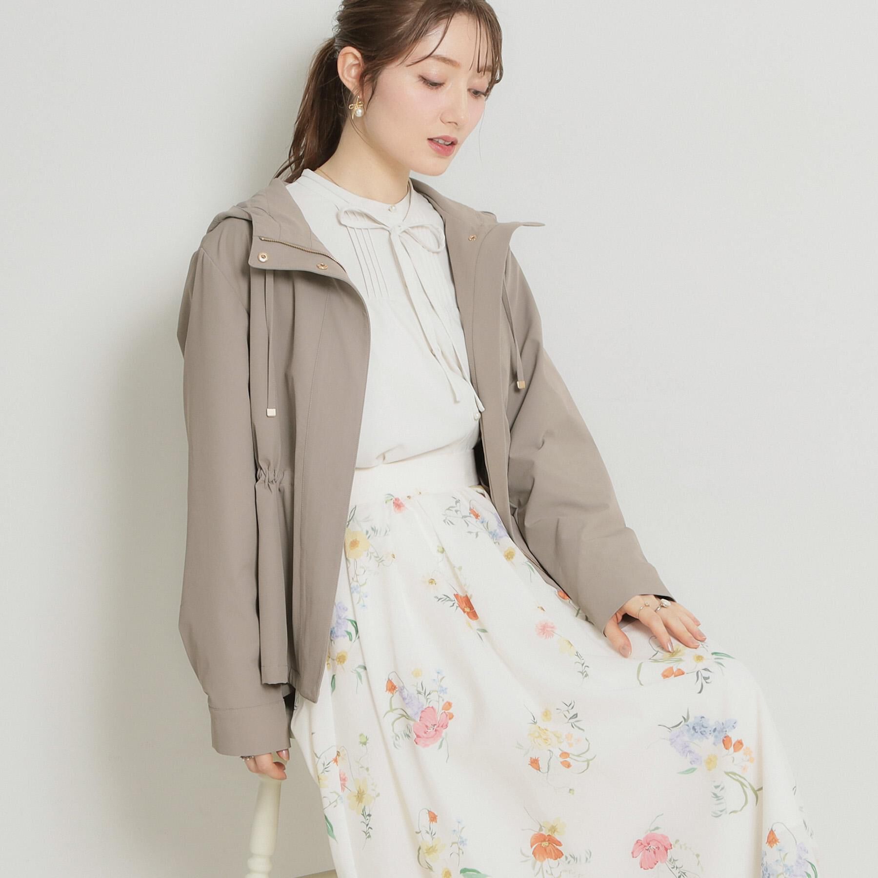 Couture broach「【撥水・洗える】愛されマンパ」|ブルゾン・スタジャン|オリーブグリーン(0