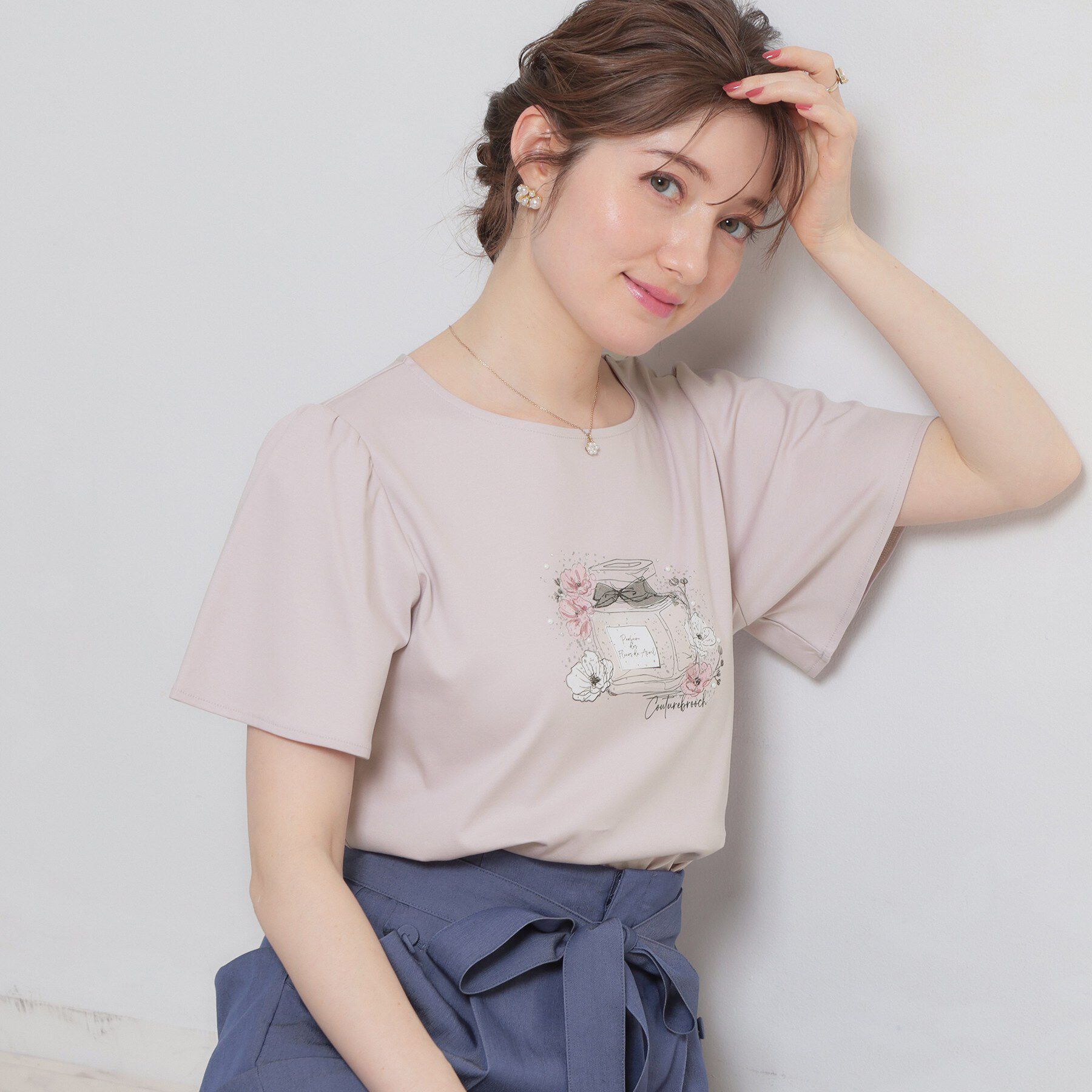 Couture broach「【接触冷感・UVカット】パフュームプリントTシャツ」|Tシャツ・カットソー|