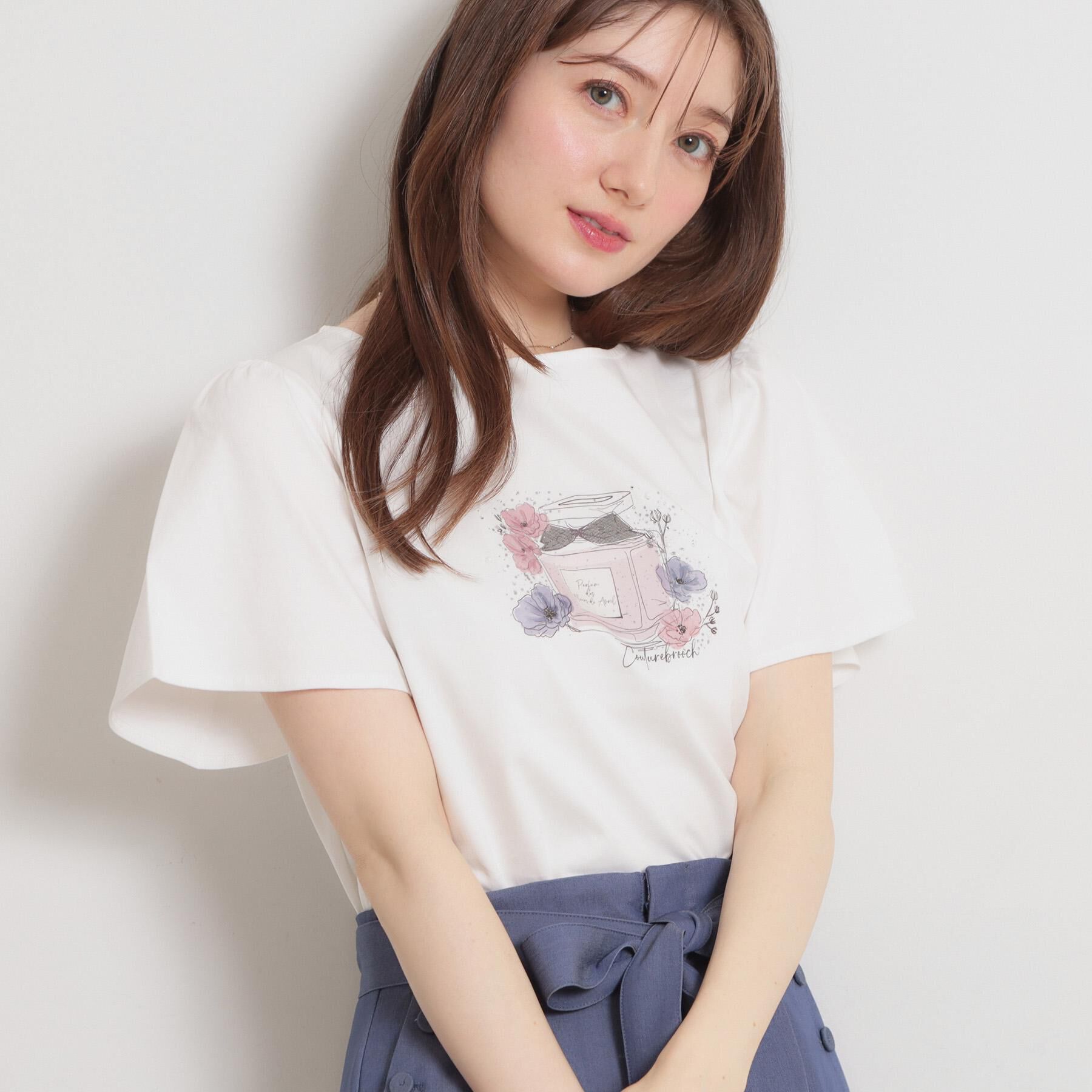 Couture broach「【接触冷感・UVカット】パフュームプリントTシャツ」|Tシャツ・カットソー|