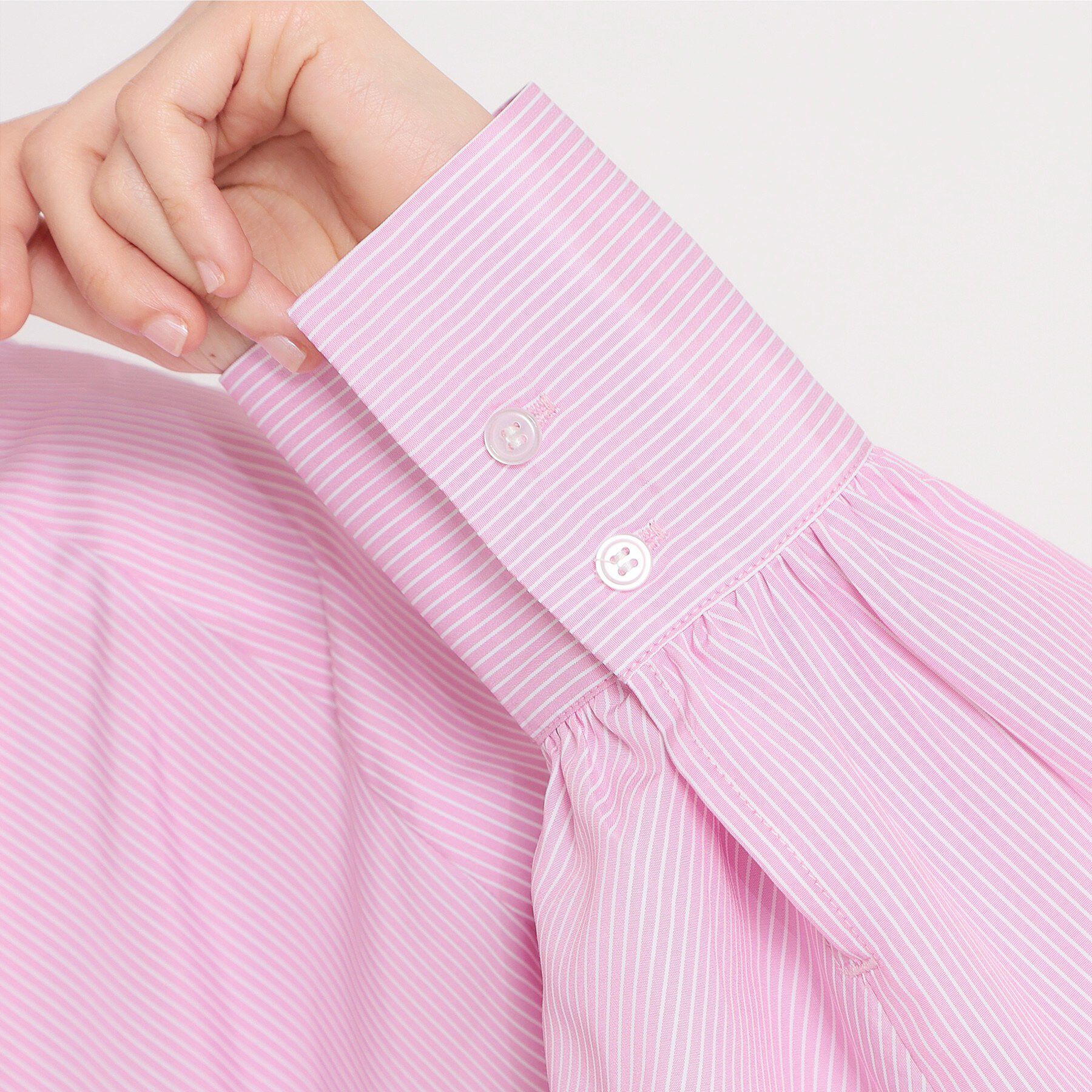 THE SHOP TK「キーネックストライプドロストシャツブラウス」|シャツ・ブラウス|