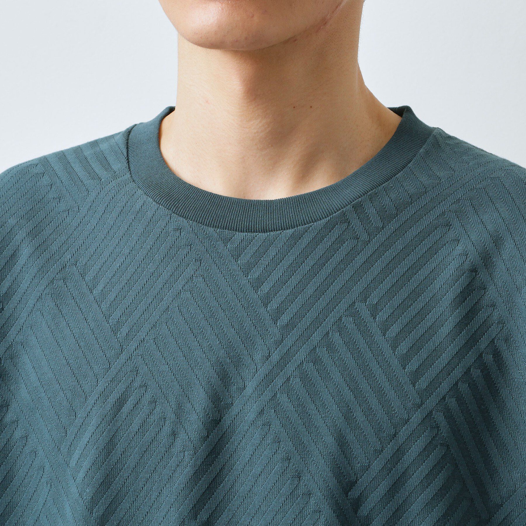 THE SHOP TK「【ジャケットインにもおすすめ！】ジャカード リンクス半袖Tシャツ 洗濯機OK」|Tシャツ・カットソー|