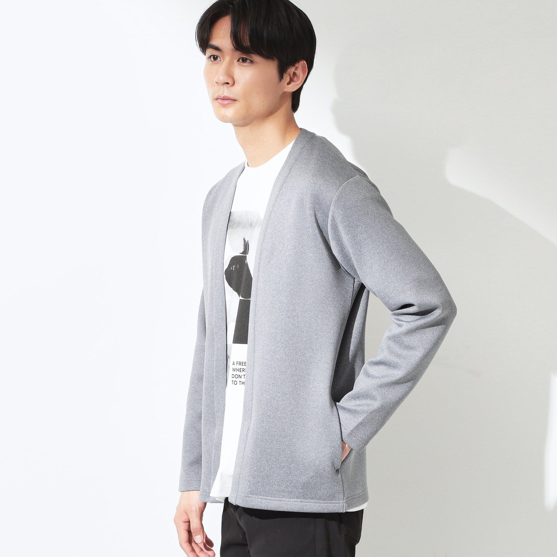 THE SHOP TK「スエードタッチカーディガン 洗濯機OK」|カーディガン|