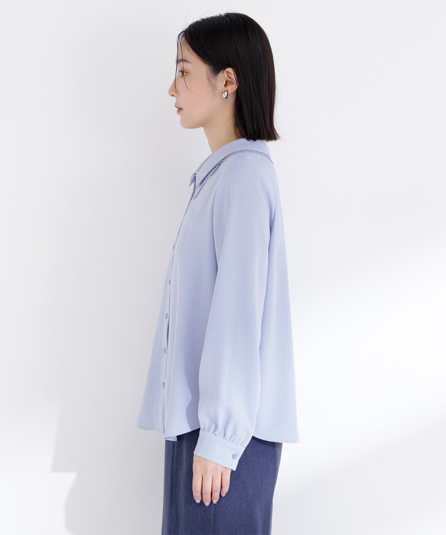  「レースダブルカラーブラウス」|シャツ・ブラウス|