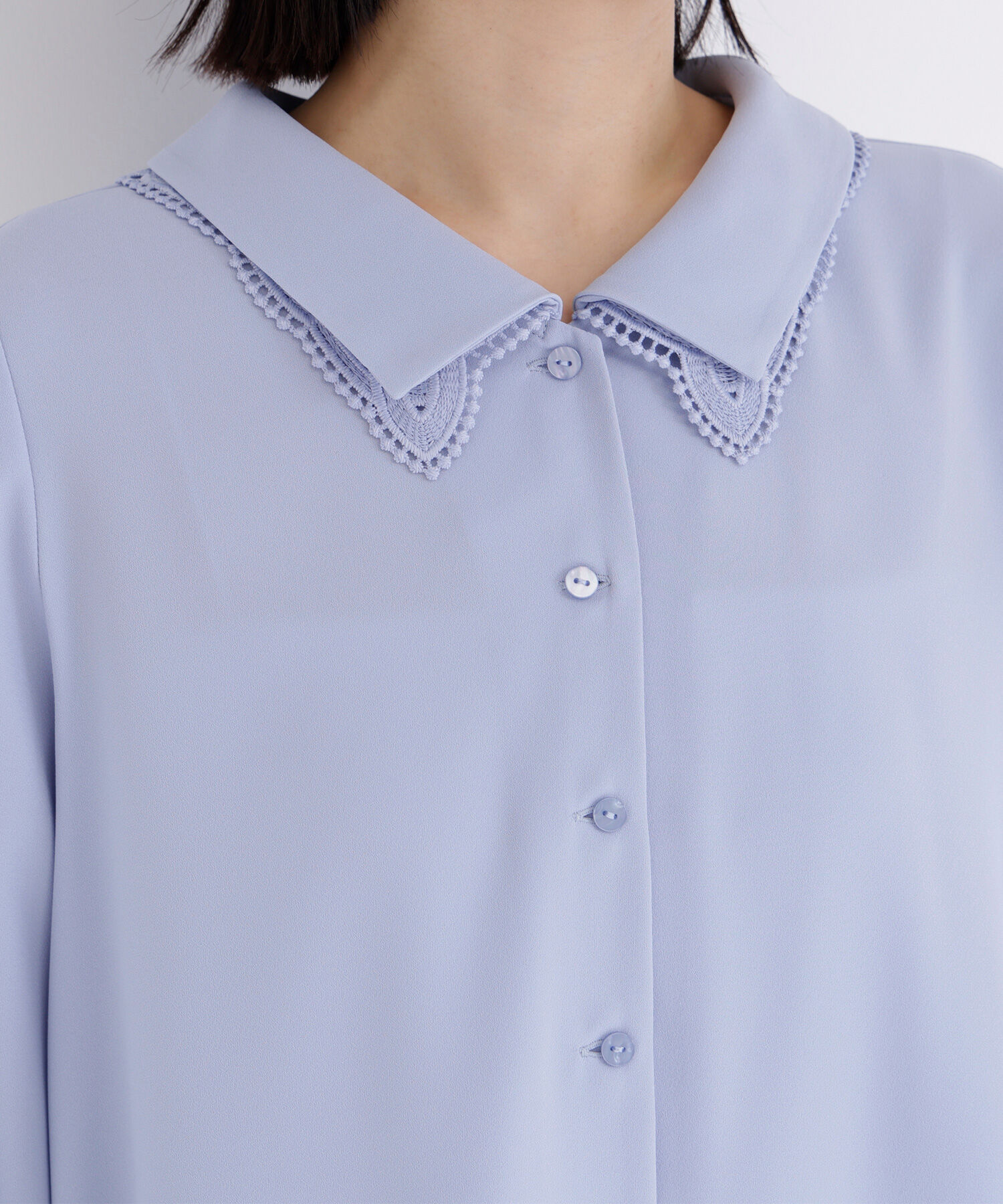  「レースダブルカラーブラウス」|シャツ・ブラウス|