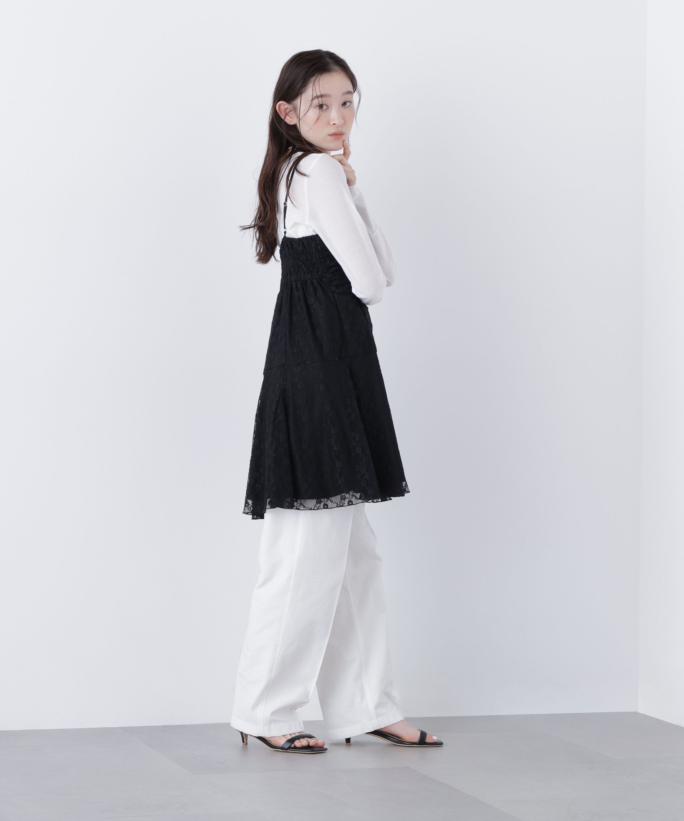  「〈N.〉レースギャザーキャミチュニック」|シャツ・ブラウス|