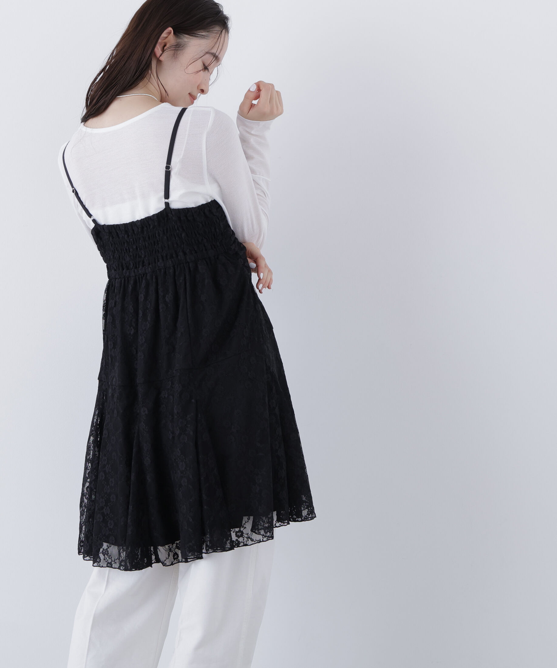  「〈N.〉レースギャザーキャミチュニック」|シャツ・ブラウス|