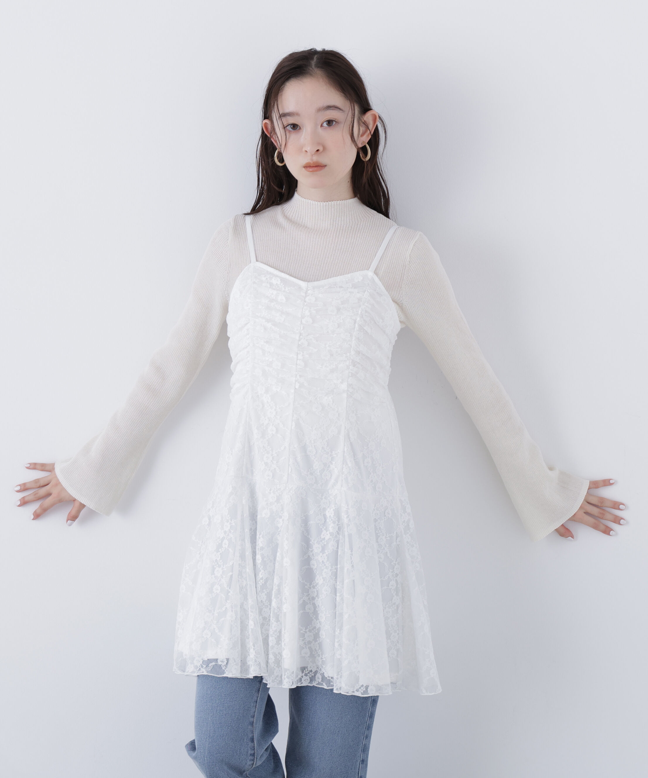  「〈N.〉レースギャザーキャミチュニック」|シャツ・ブラウス|