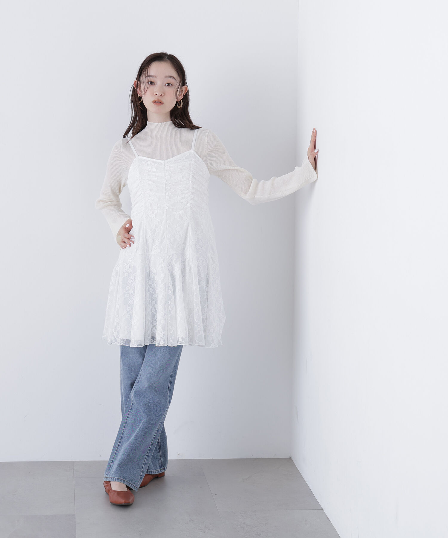  「〈N.〉レースギャザーキャミチュニック」|シャツ・ブラウス|