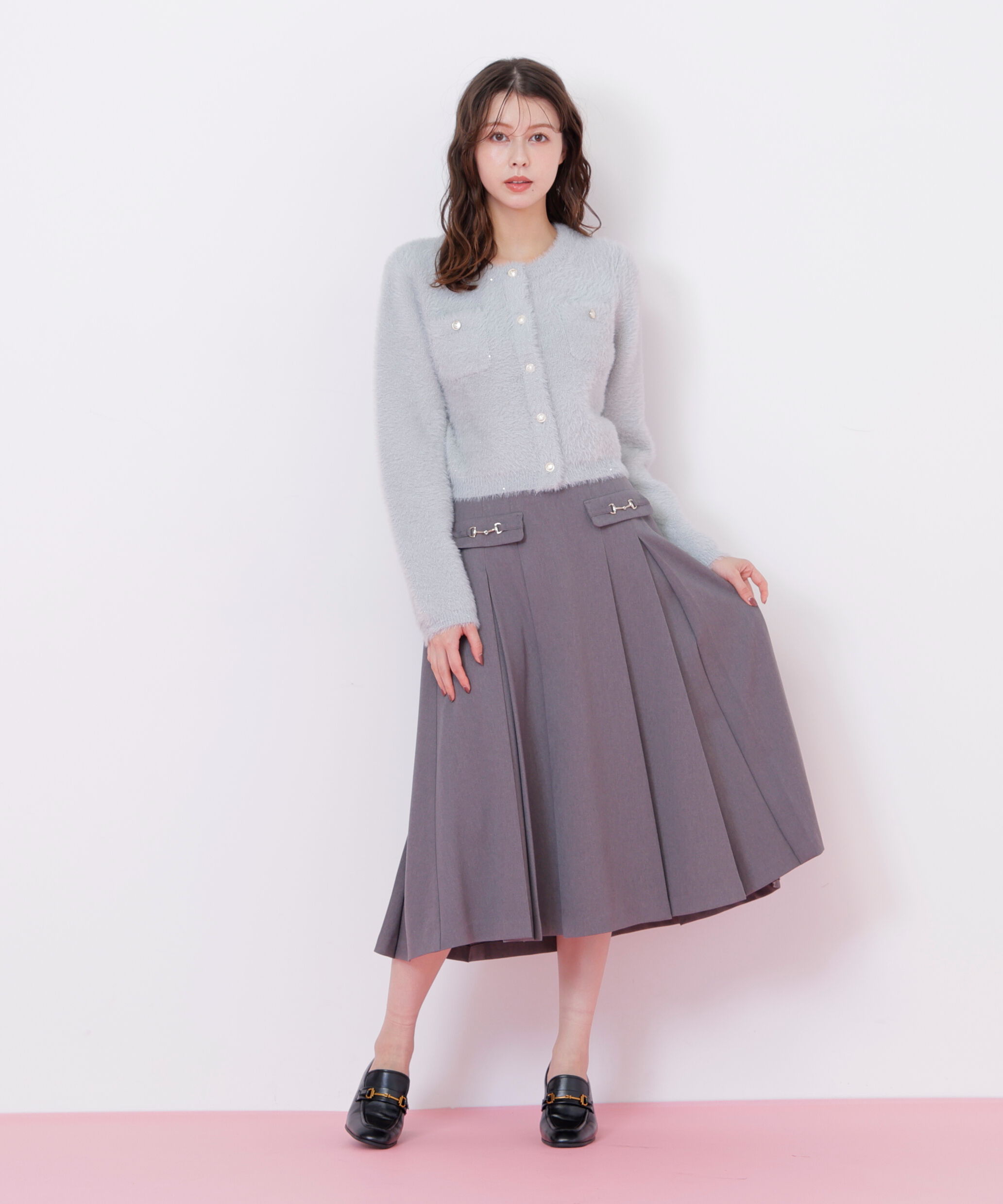  「ウーリッシュフラノタックフレアスカート」|スカート|