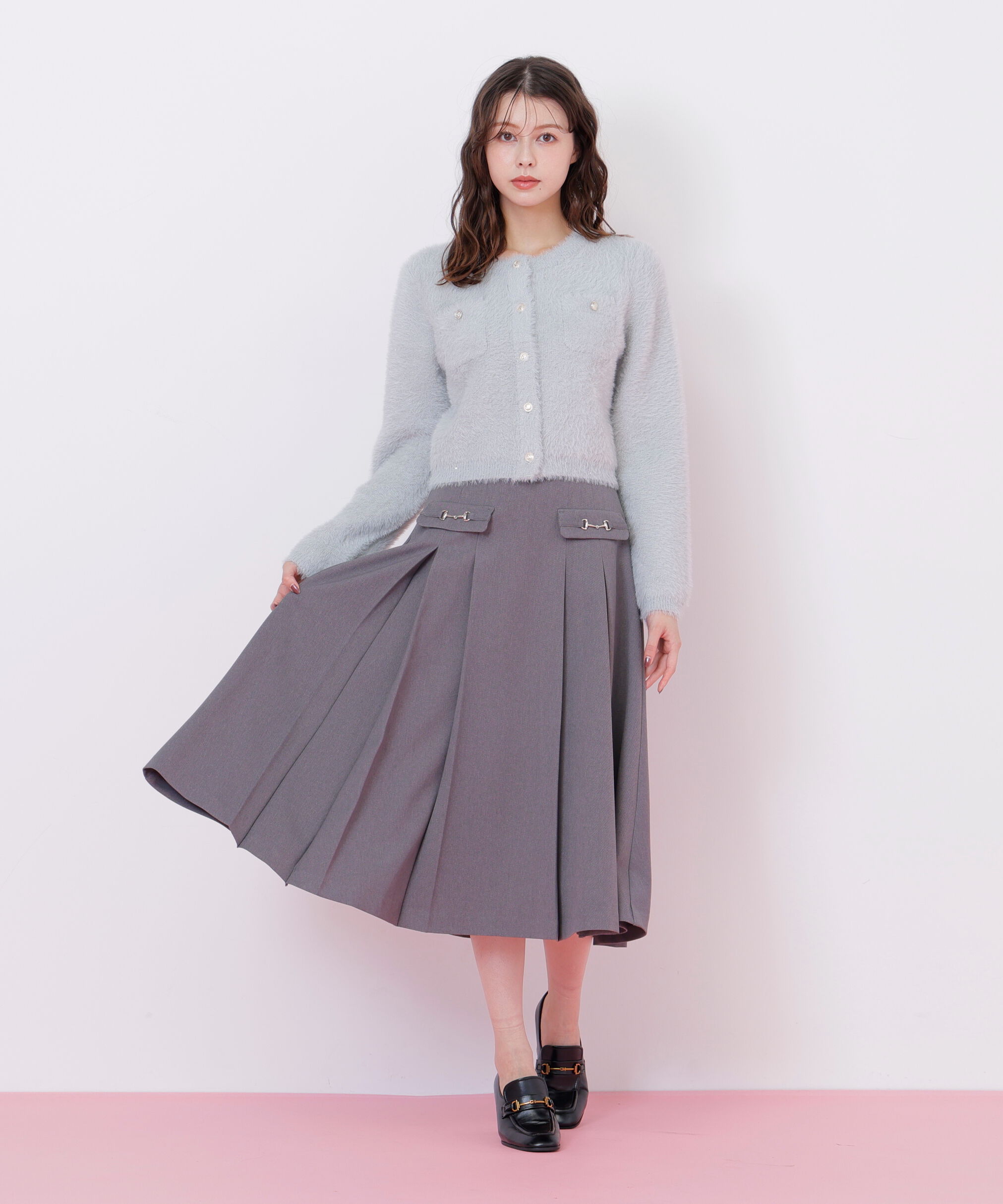  「ウーリッシュフラノタックフレアスカート」|スカート|