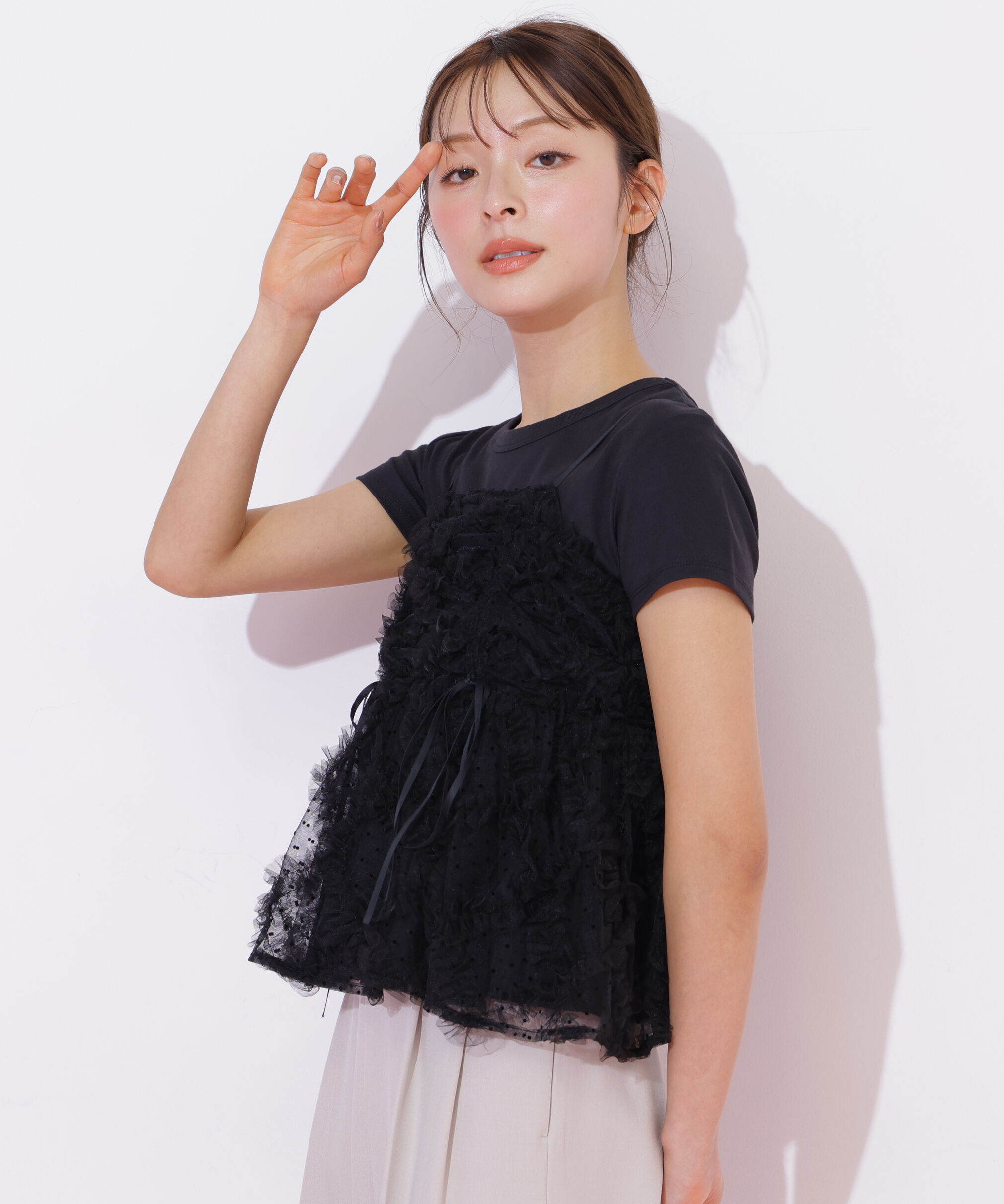  「チュールフリルキャミブラウス」|シャツ・ブラウス|