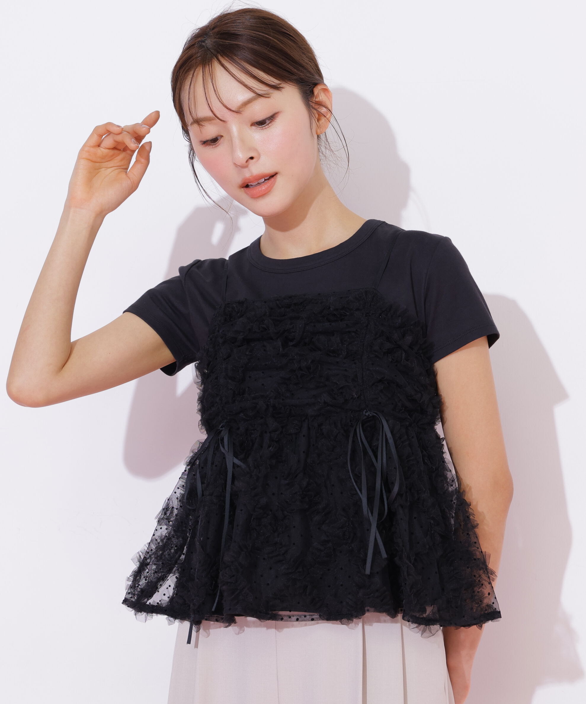  「チュールフリルキャミブラウス」|シャツ・ブラウス|