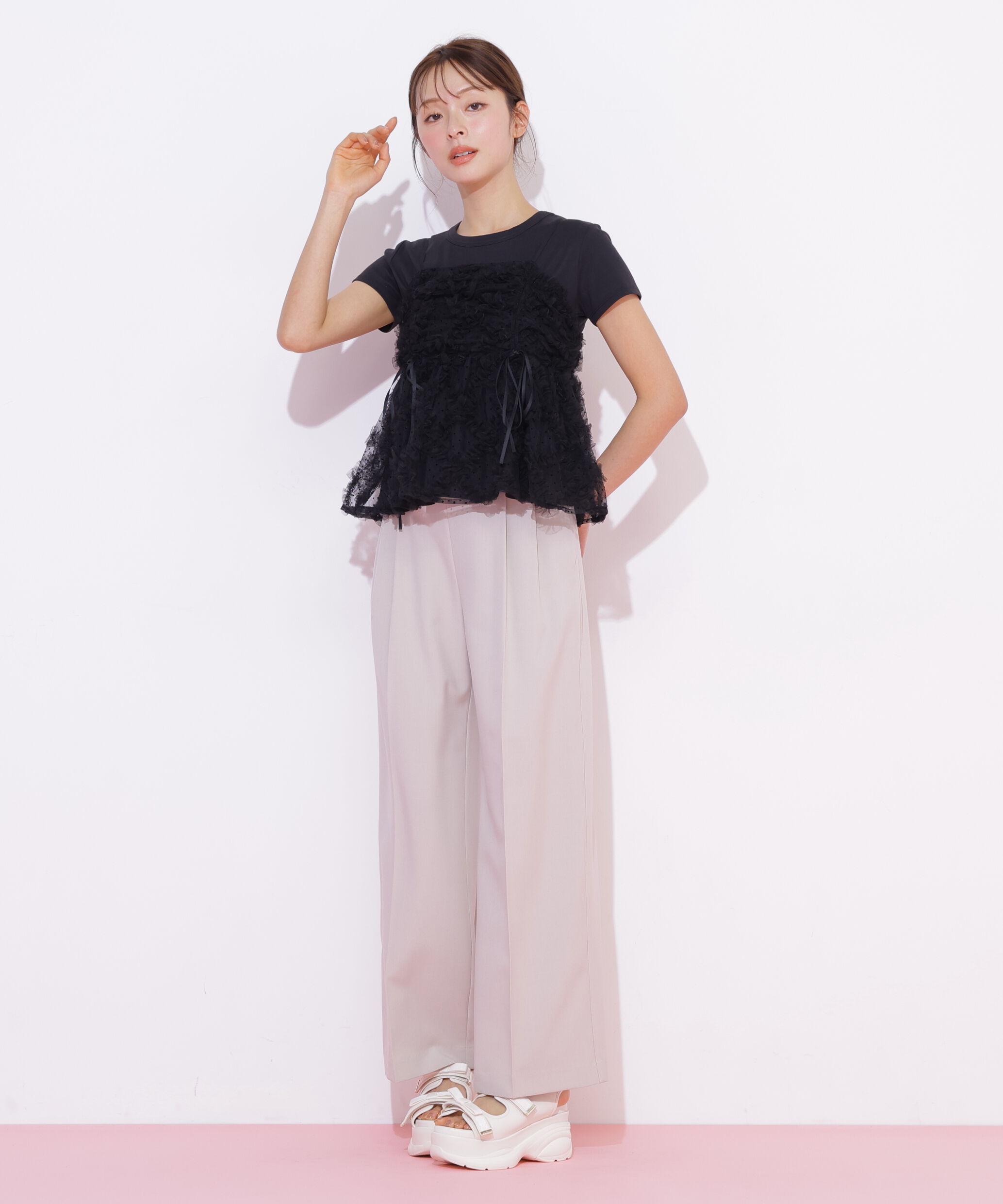  「チュールフリルキャミブラウス」|シャツ・ブラウス|