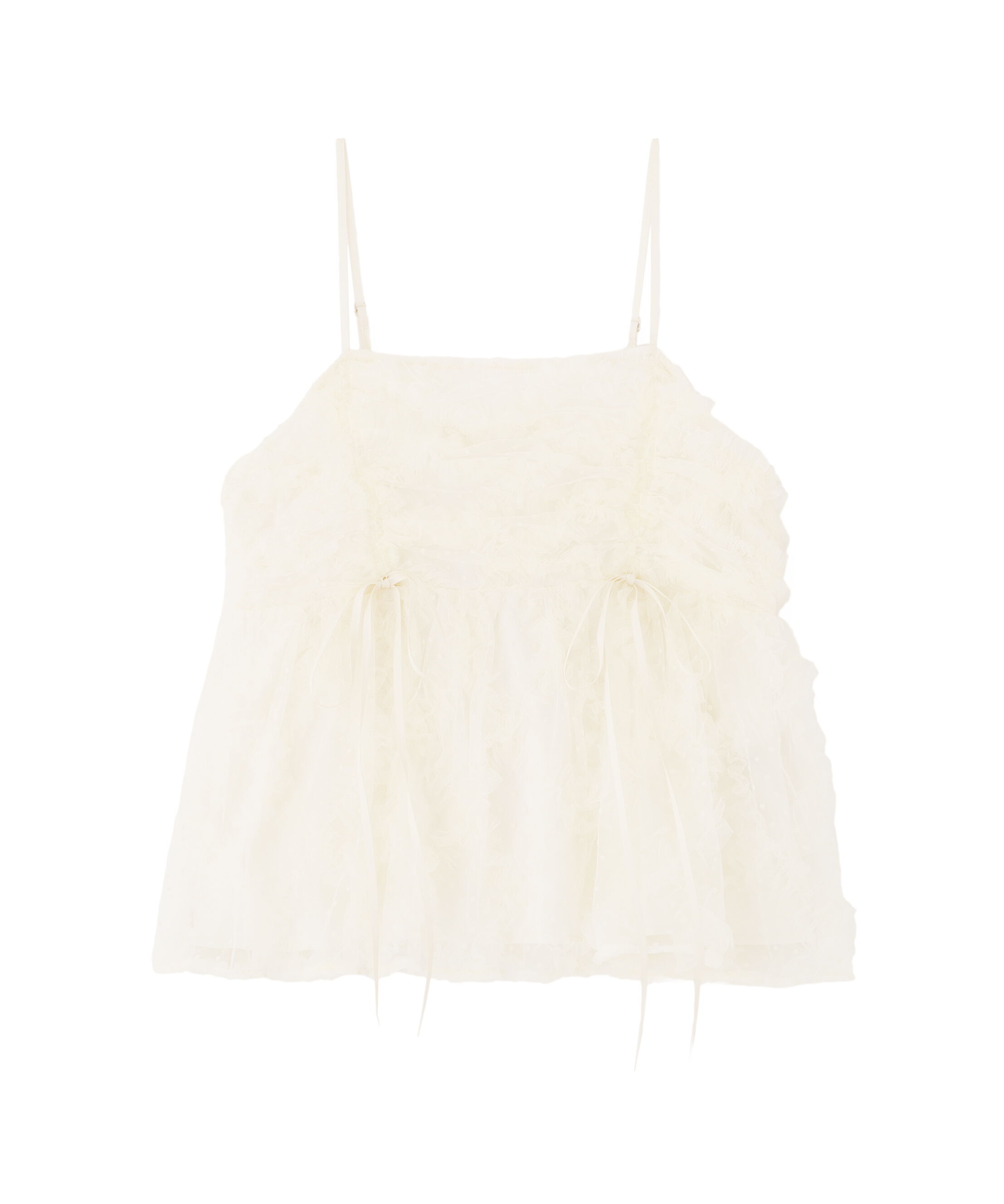  「チュールフリルキャミブラウス」|シャツ・ブラウス|ホワイト