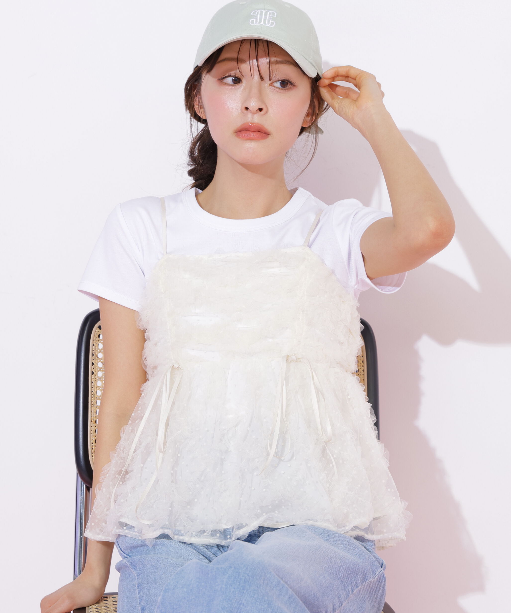  「チュールフリルキャミブラウス」|シャツ・ブラウス|