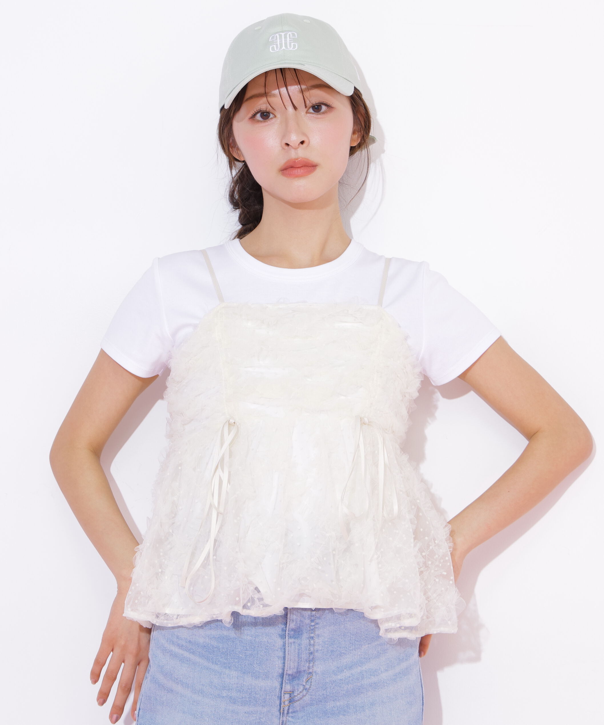  「チュールフリルキャミブラウス」|シャツ・ブラウス|