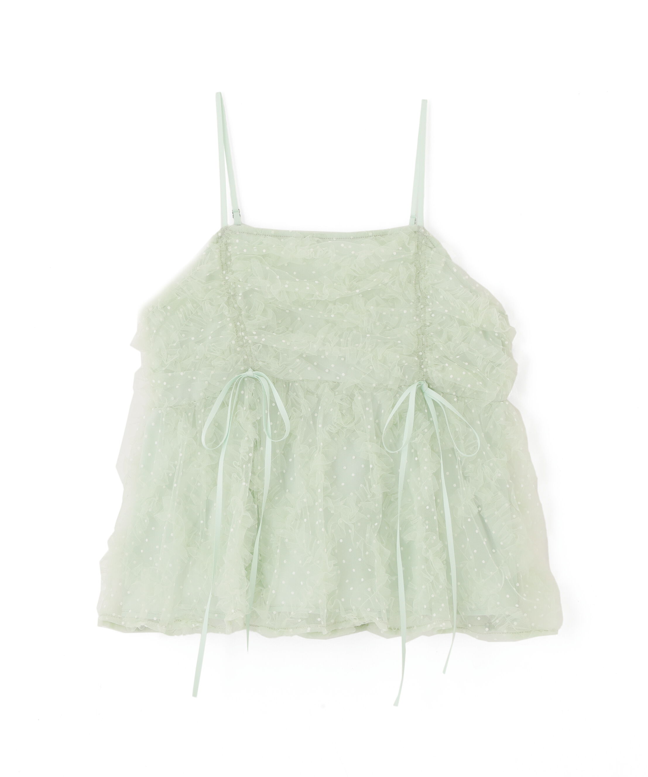  「チュールフリルキャミブラウス」|シャツ・ブラウス|グリーン