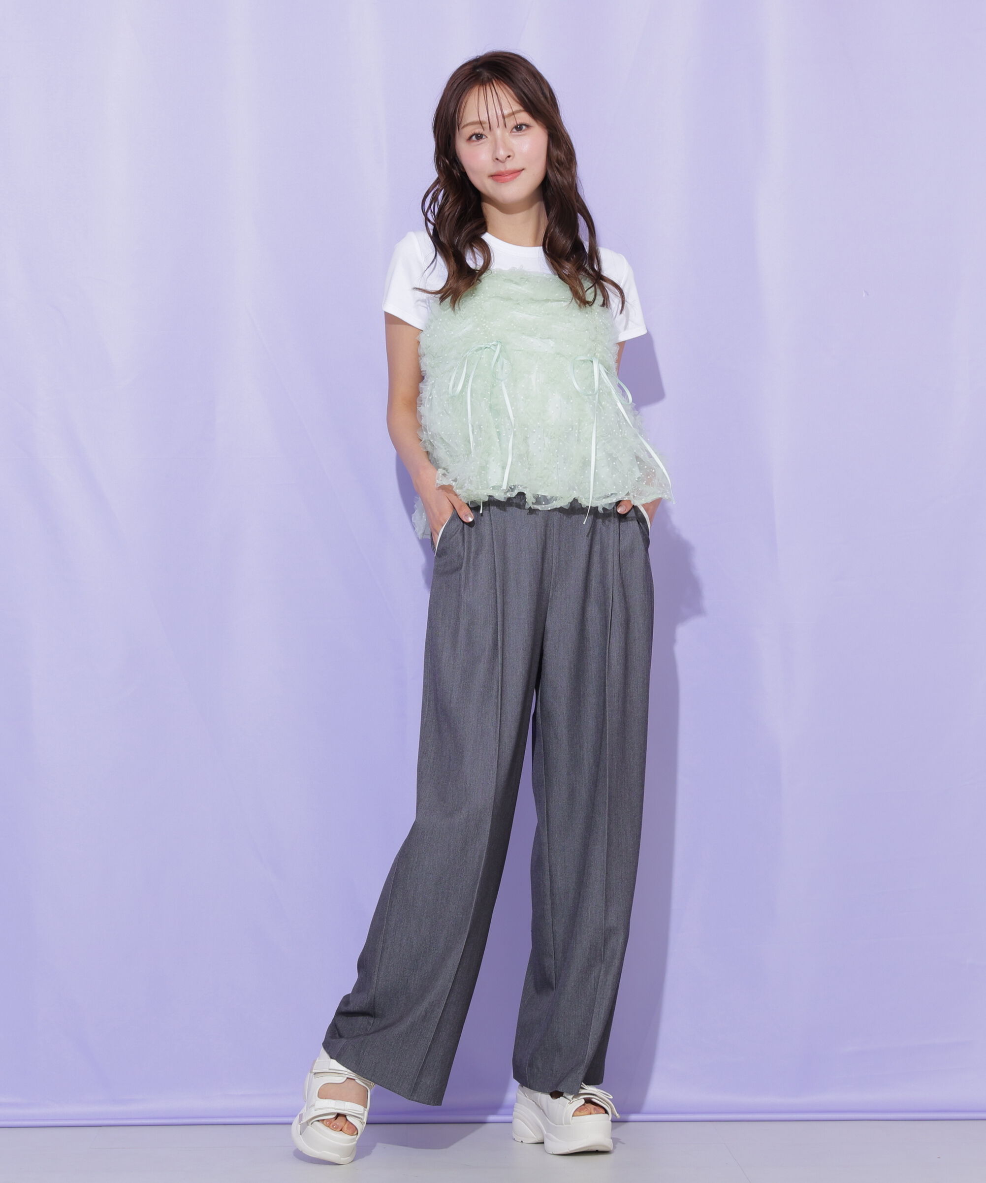  「チュールフリルキャミブラウス」|シャツ・ブラウス|