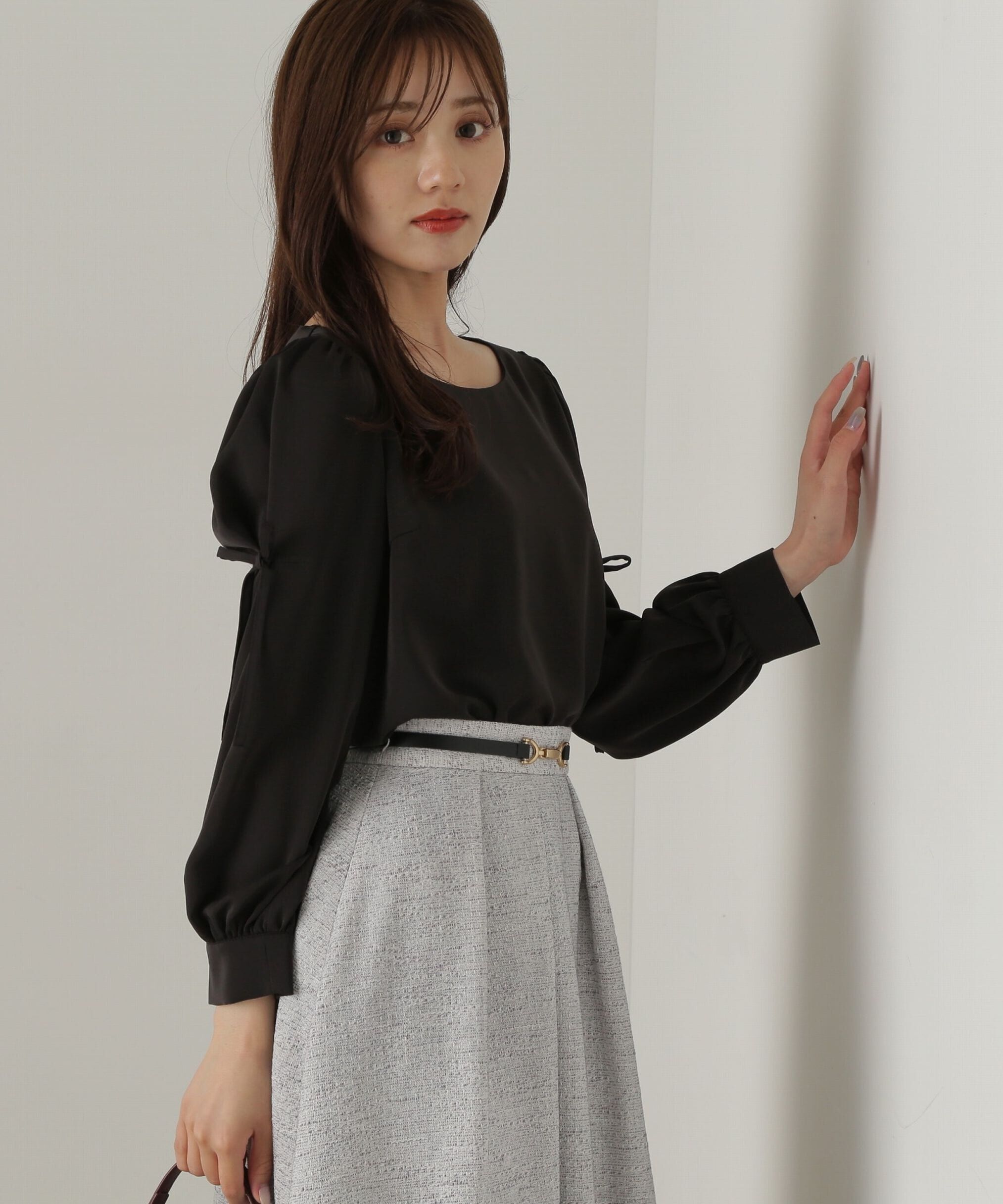 PROPORTION BODY DRESSING「タックリボンスリーブブラウス24AW」|シャツ・ブラウス|