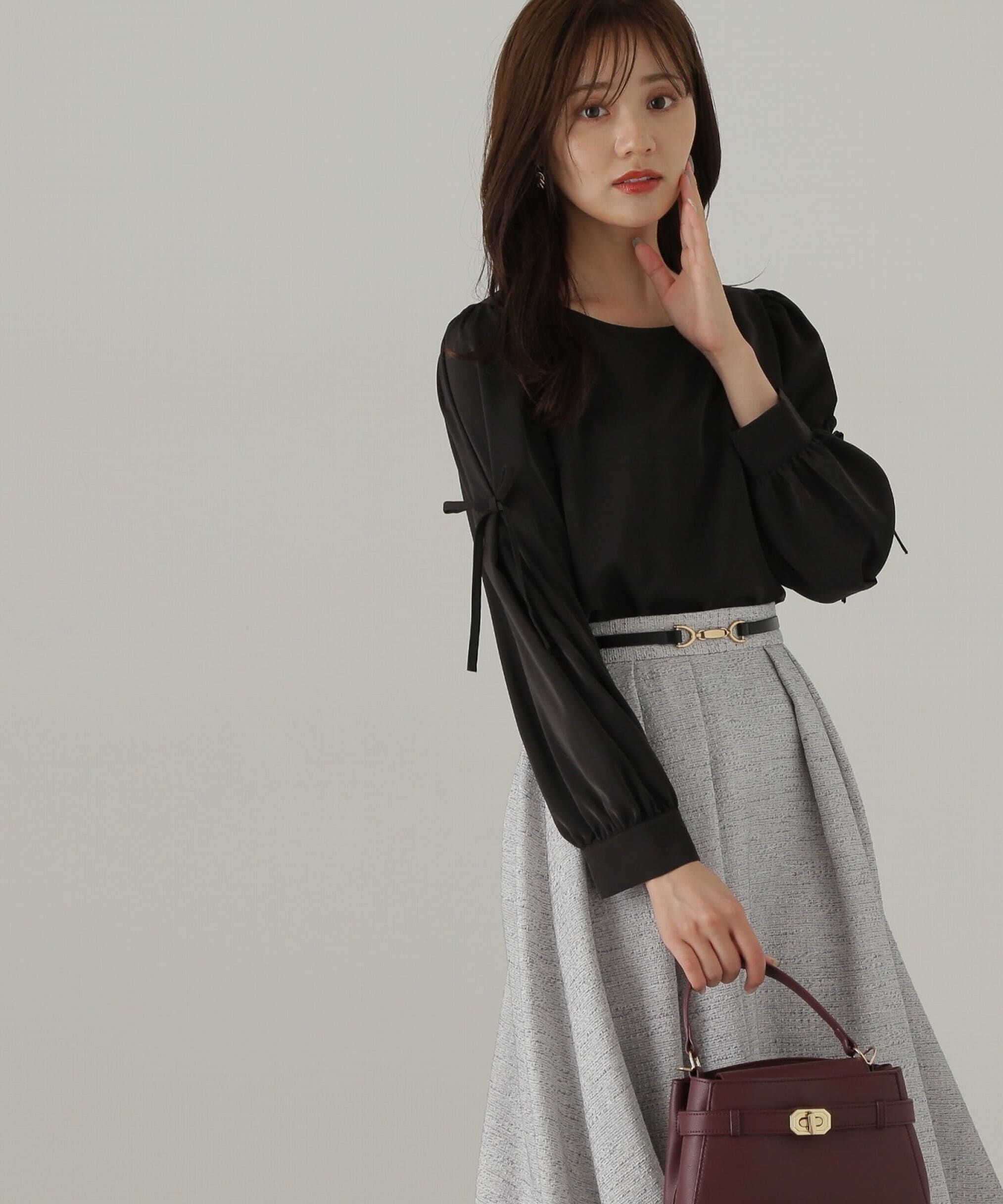 PROPORTION BODY DRESSING「タックリボンスリーブブラウス24AW」|シャツ・ブラウス|