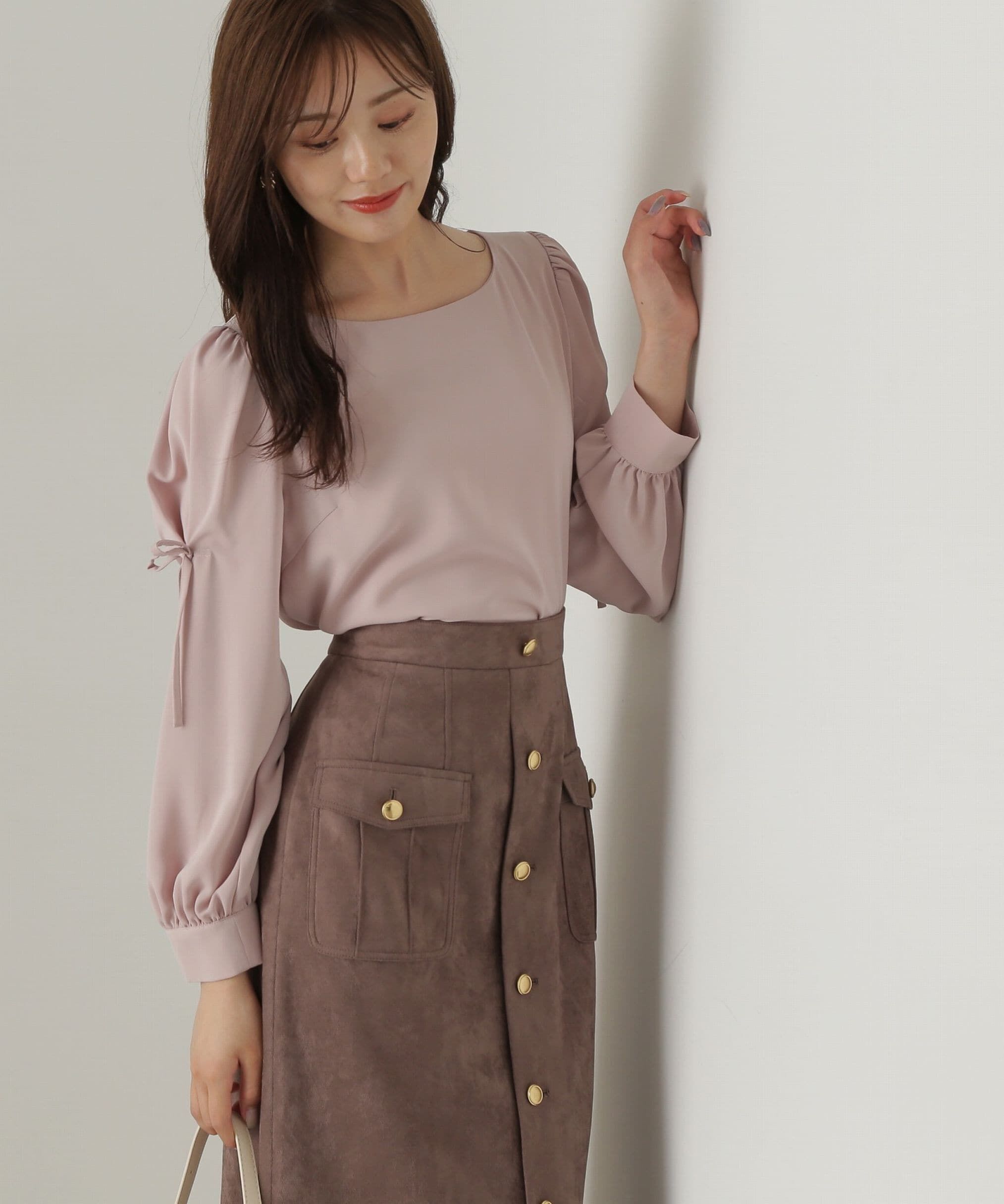 PROPORTION BODY DRESSING「タックリボンスリーブブラウス24AW」|シャツ・ブラウス|ベージュ