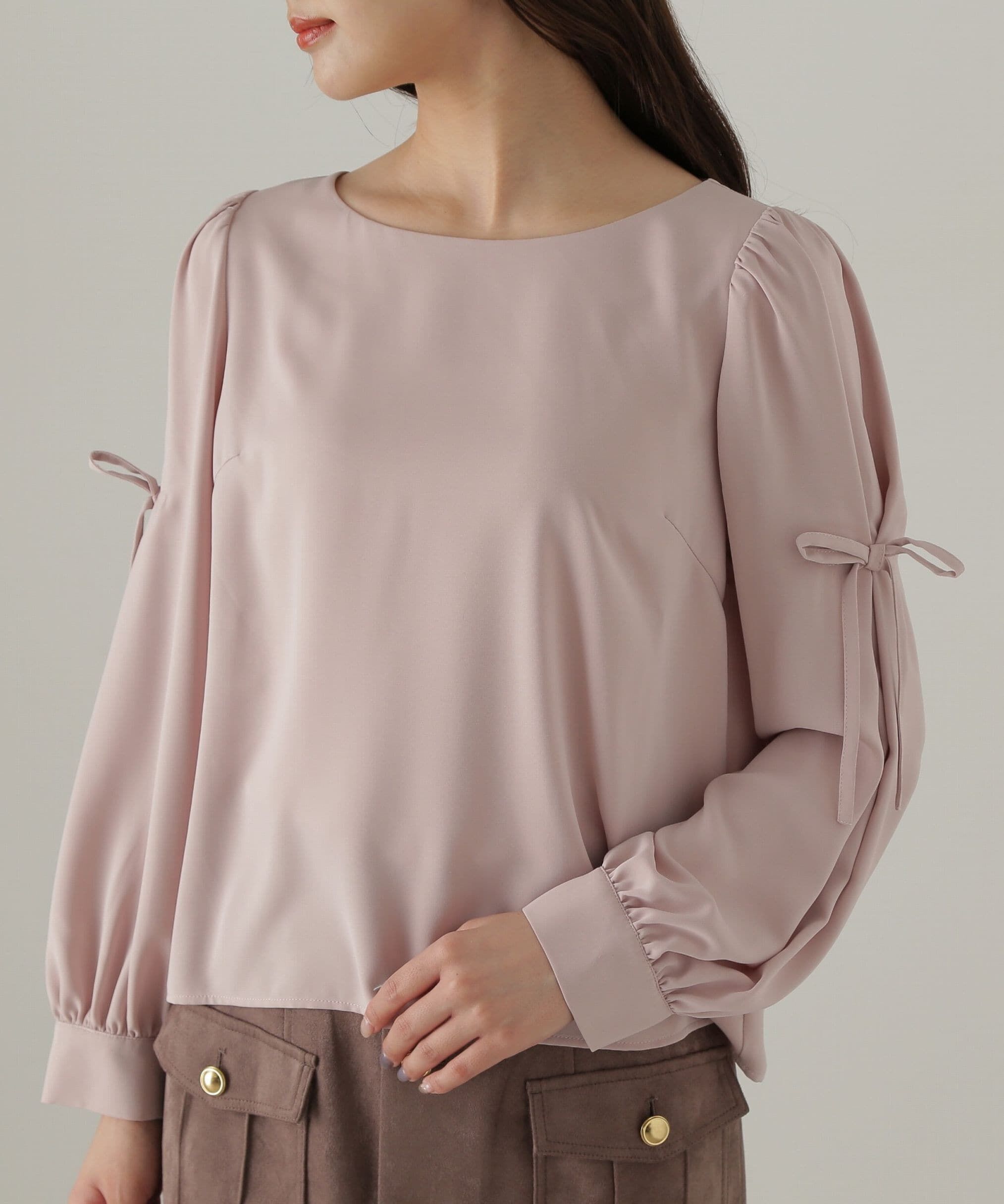 PROPORTION BODY DRESSING「タックリボンスリーブブラウス24AW」|シャツ・ブラウス|