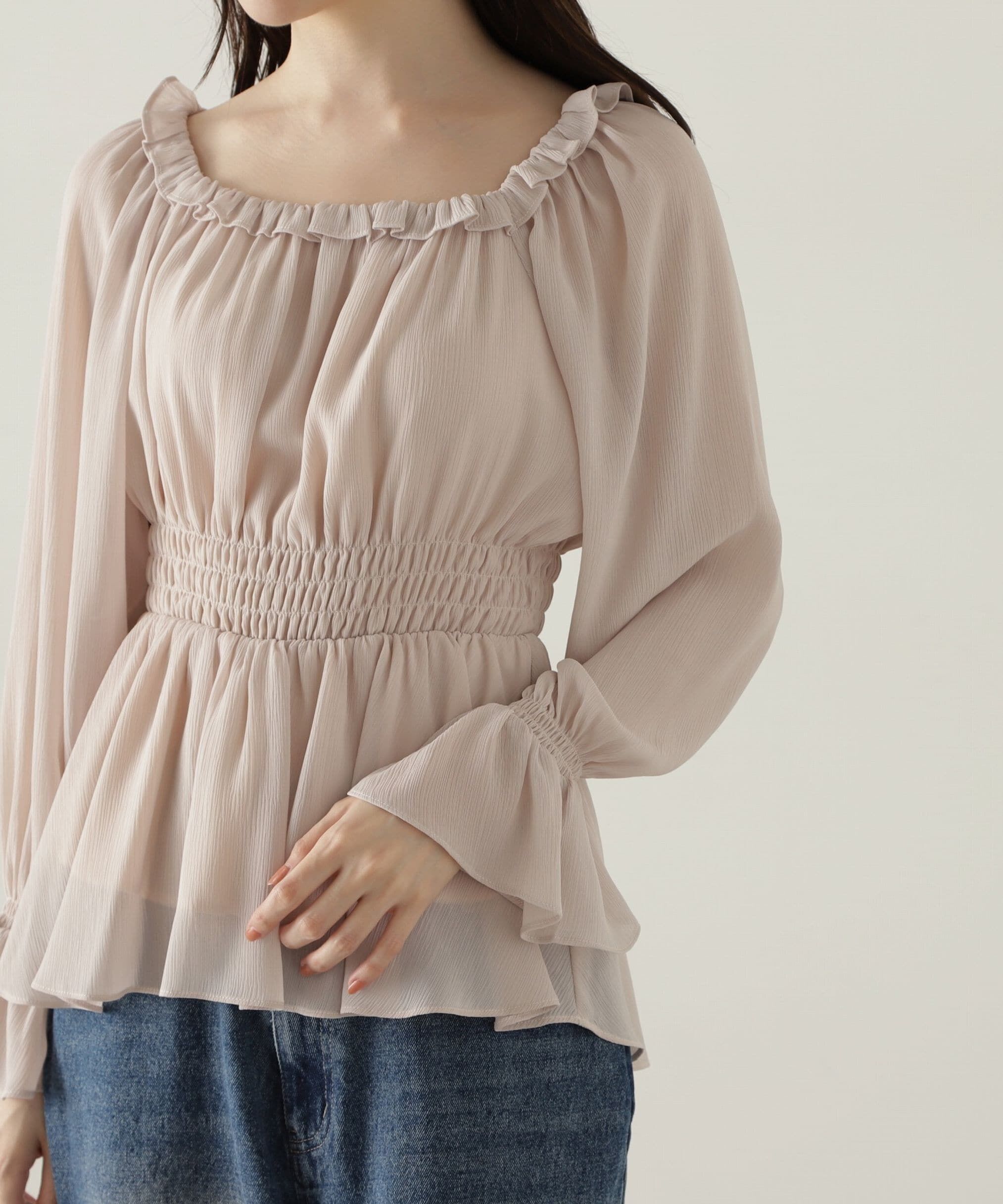 PROPORTION BODY DRESSING「楊柳ギャザーオフショルブラウス　24AW」|シャツ・ブラウス|