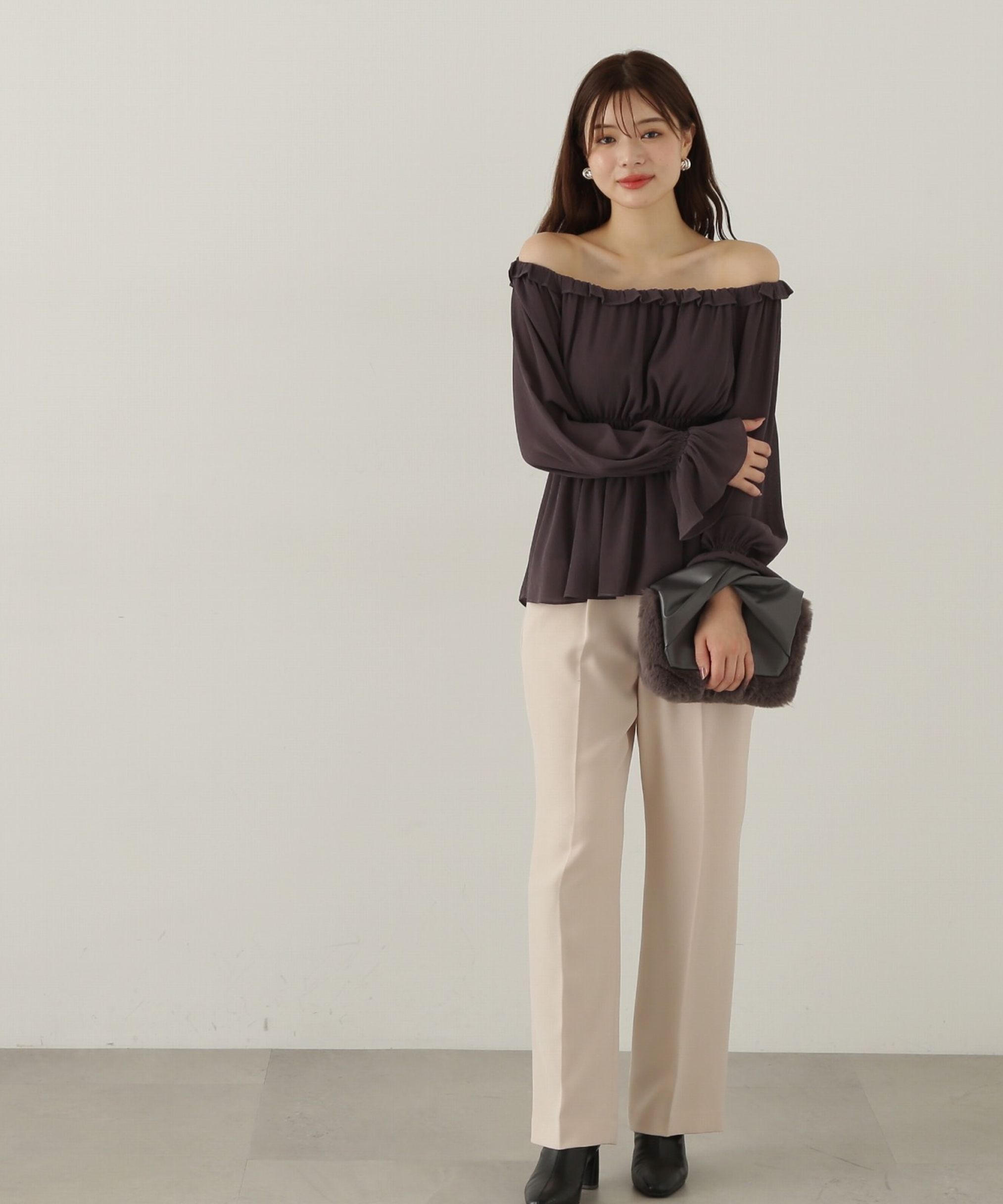 PROPORTION BODY DRESSING「楊柳ギャザーオフショルブラウス　24AW」|シャツ・ブラウス|