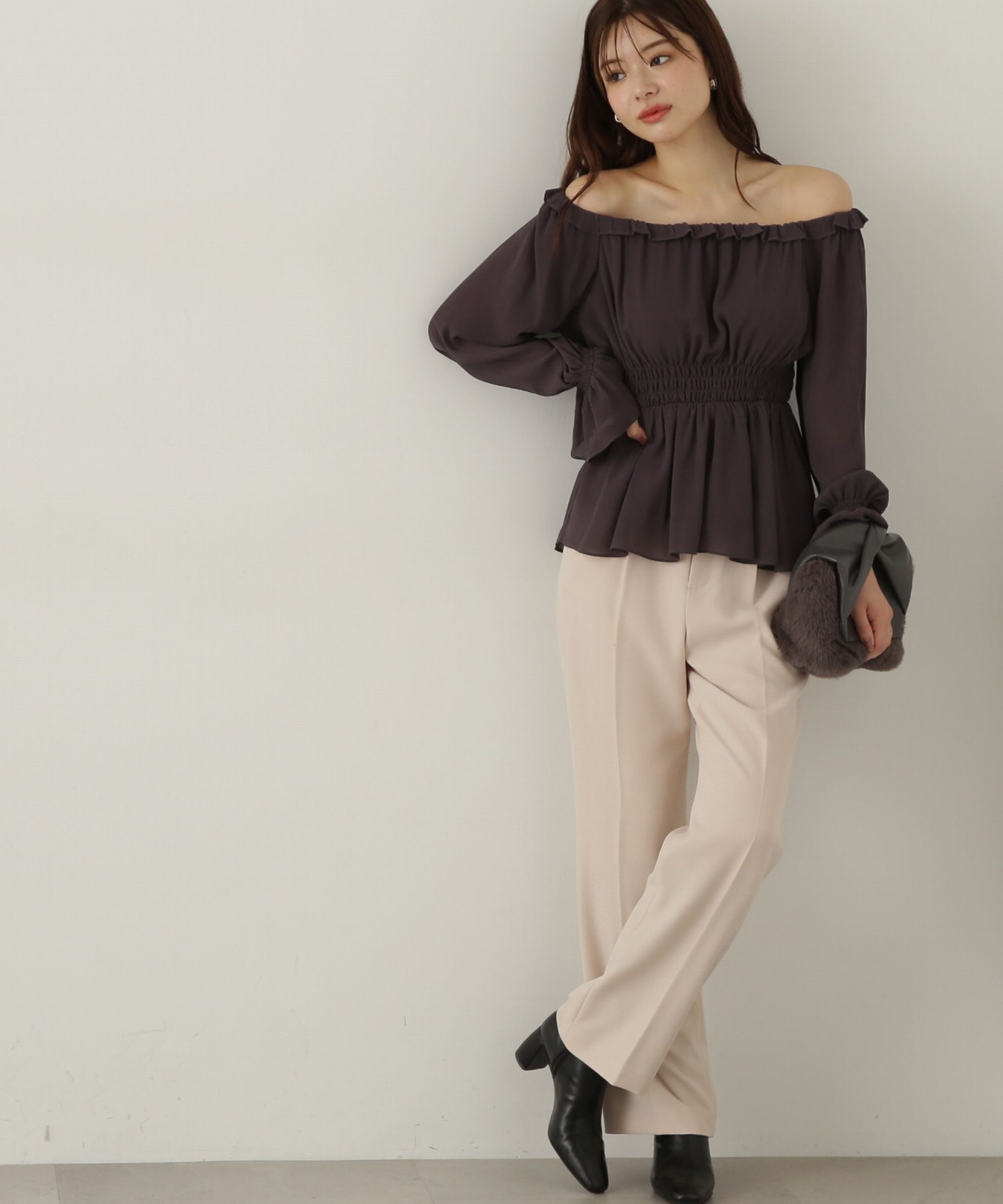 PROPORTION BODY DRESSING「楊柳ギャザーオフショルブラウス　24AW」|シャツ・ブラウス|