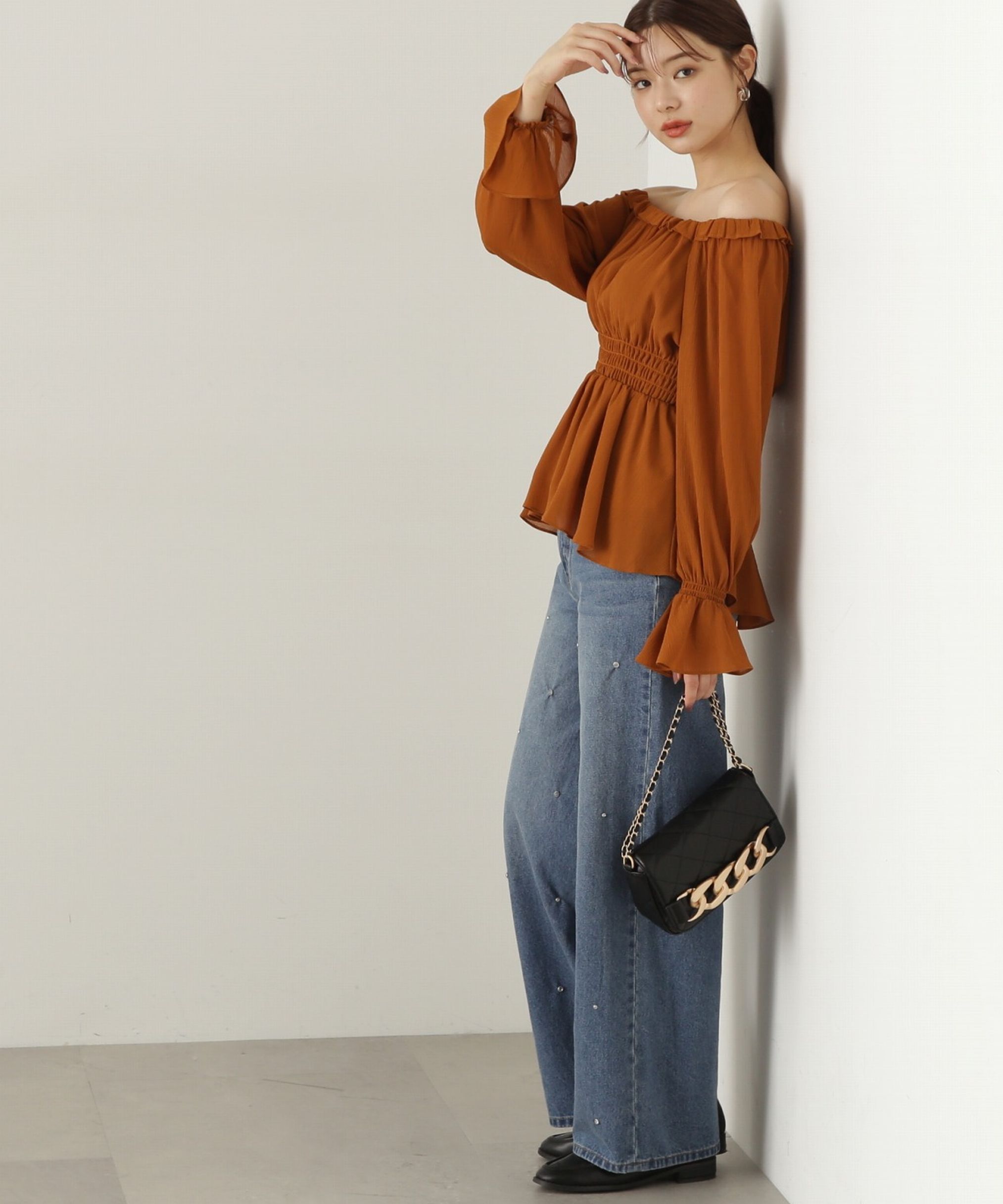 PROPORTION BODY DRESSING「楊柳ギャザーオフショルブラウス　24AW」|シャツ・ブラウス|