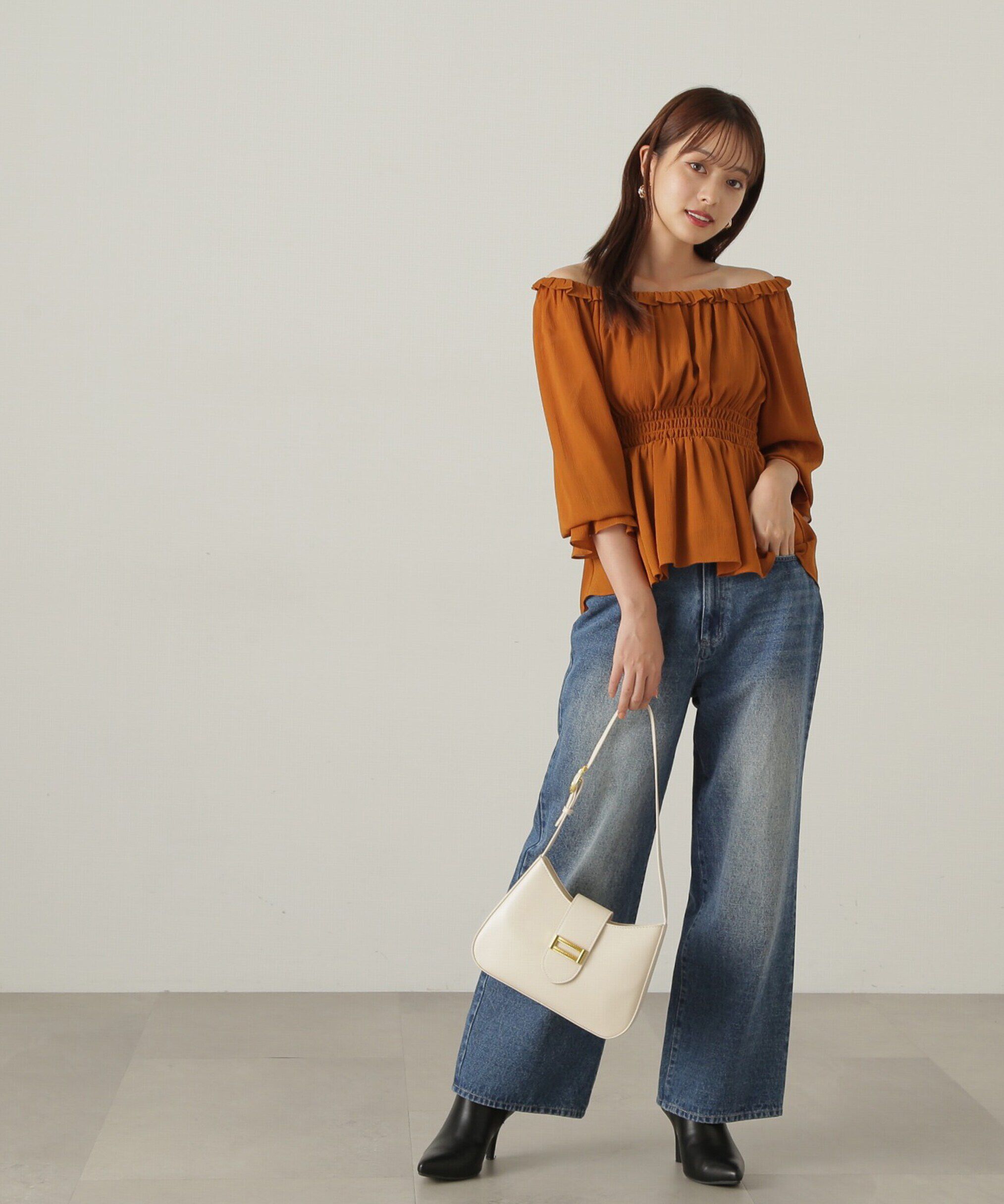 PROPORTION BODY DRESSING「楊柳ギャザーオフショルブラウス　24AW」|シャツ・ブラウス|