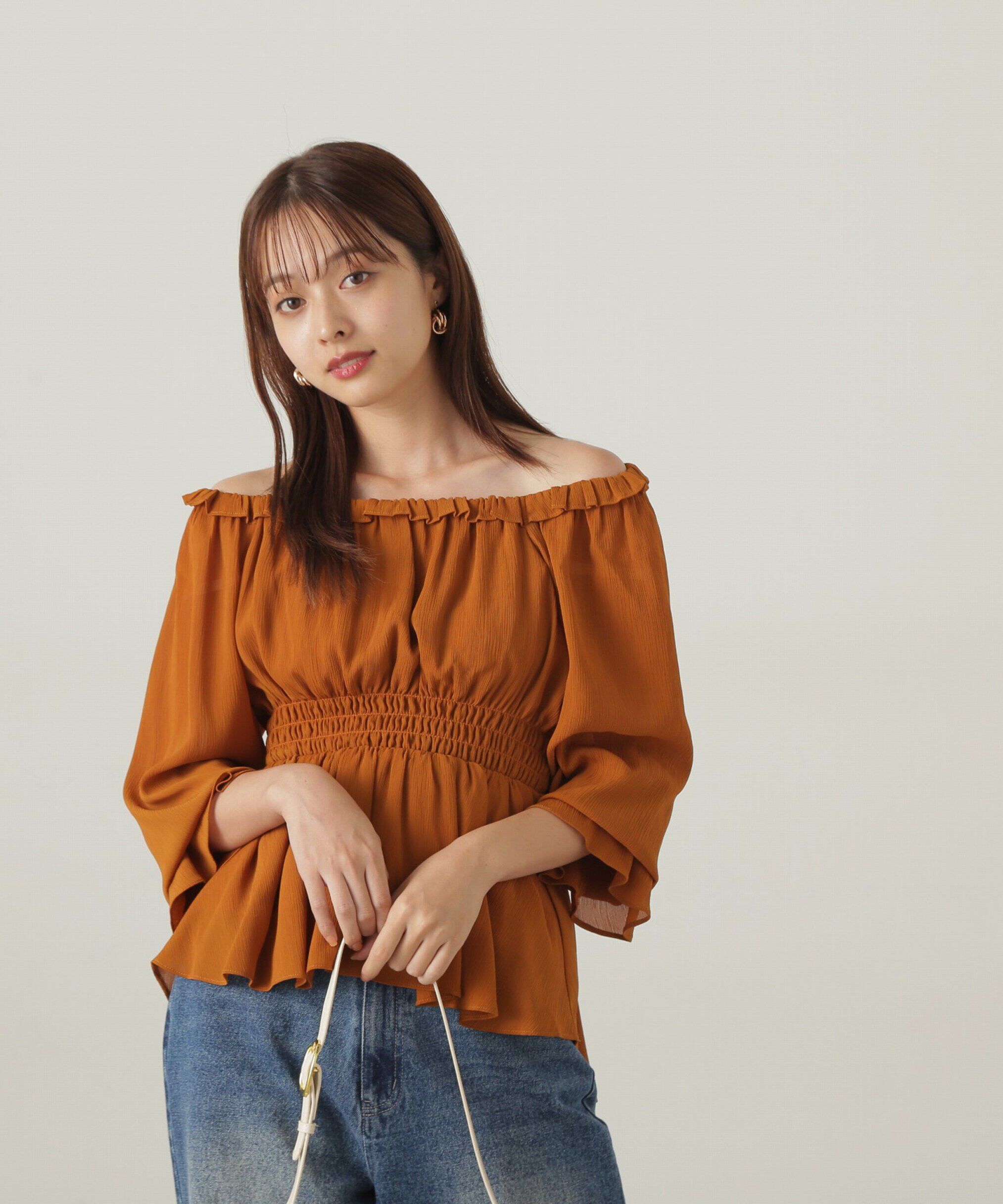 PROPORTION BODY DRESSING「楊柳ギャザーオフショルブラウス　24AW」|シャツ・ブラウス|