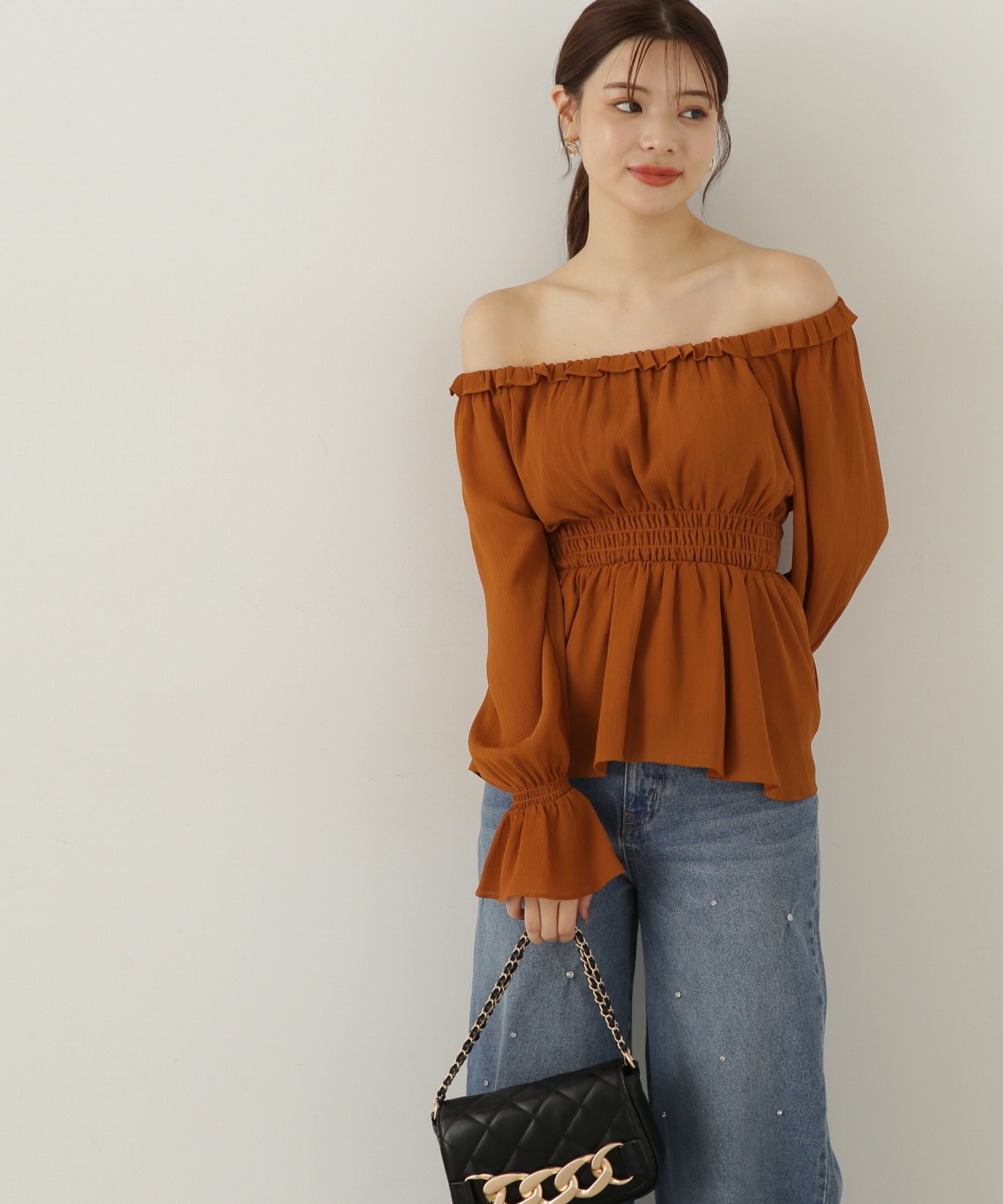 PROPORTION BODY DRESSING「楊柳ギャザーオフショルブラウス　24AW」|シャツ・ブラウス|