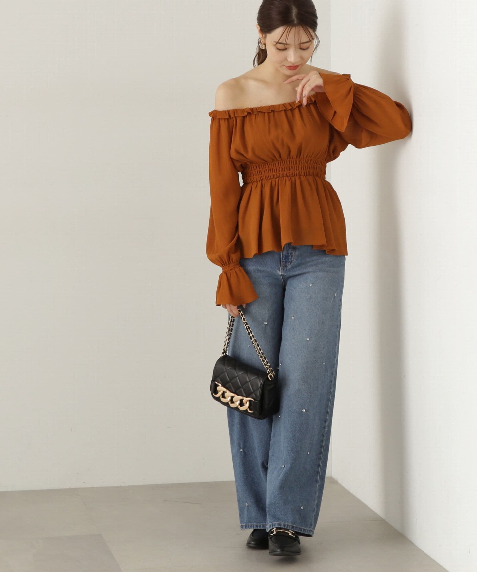 PROPORTION BODY DRESSING「楊柳ギャザーオフショルブラウス　24AW」|シャツ・ブラウス|