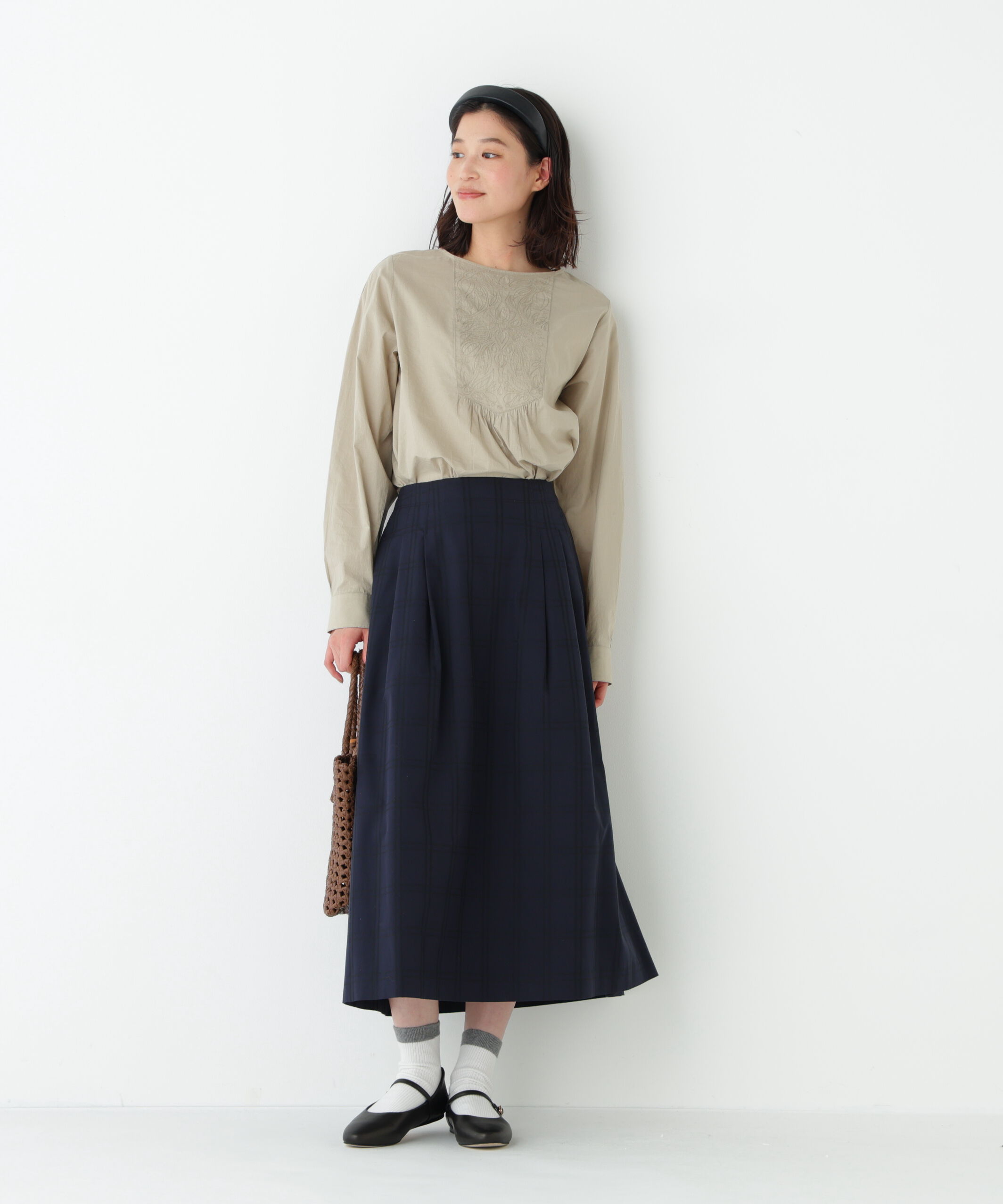  「◆インドキルトヨークノーカラーブラウス」|シャツ・ブラウス|