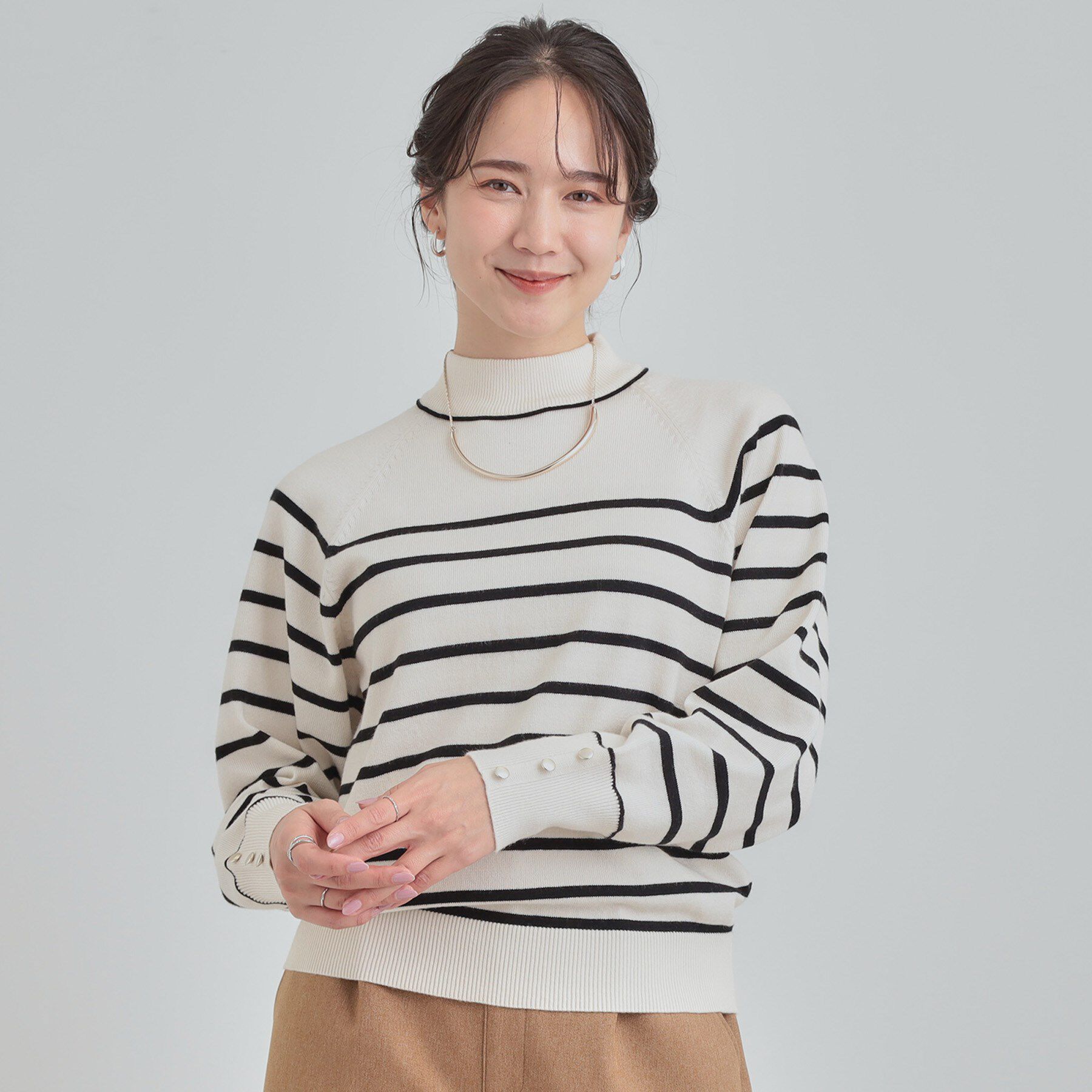 SHOO･LA･RUE「【洗濯機可/吸湿発熱】チクチクしにくいもちもちハイネックニット」|ニット・セーター|