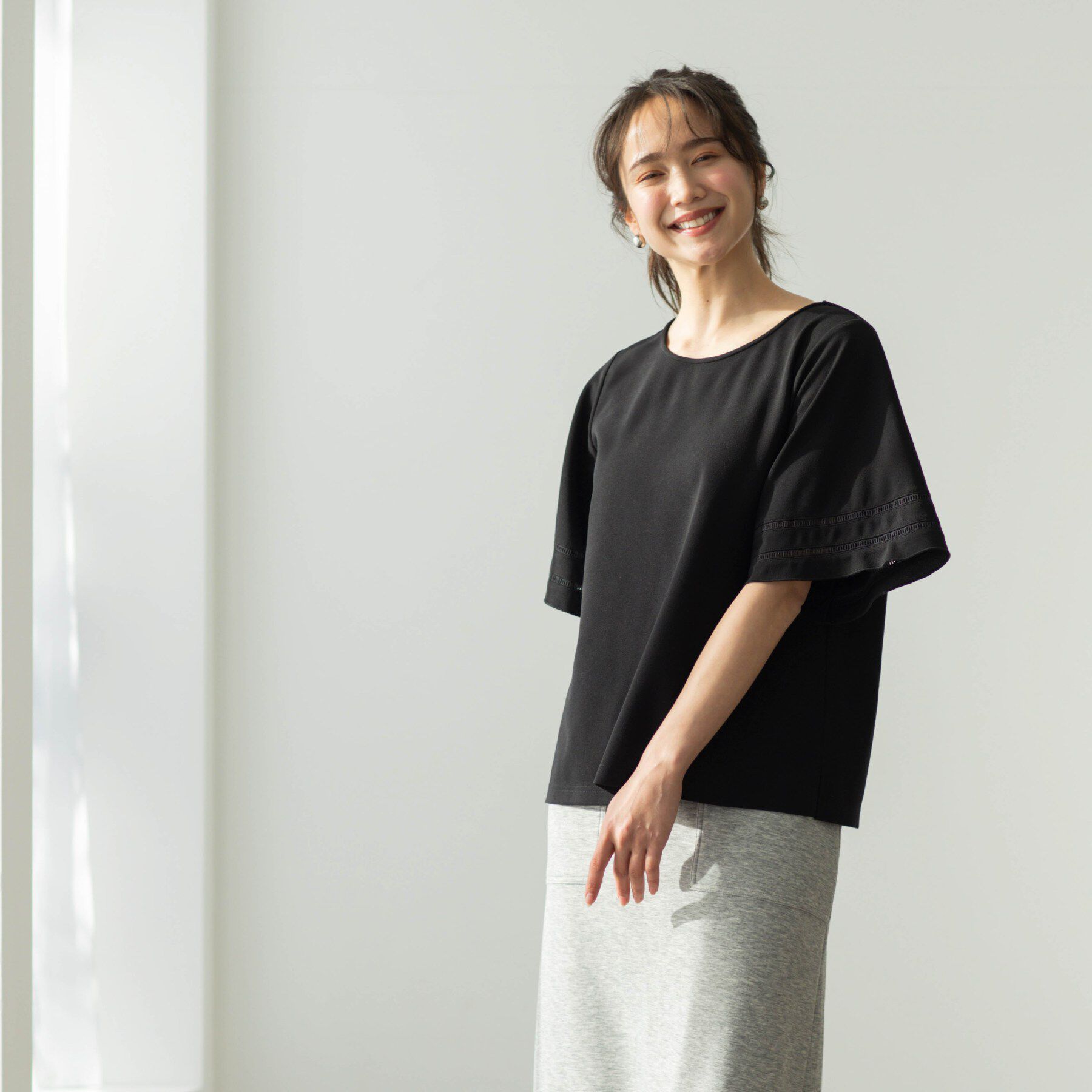 SHOO･LA･RUE「ハシゴレースフレアスリーブＴシャツ」|Tシャツ・カットソー|